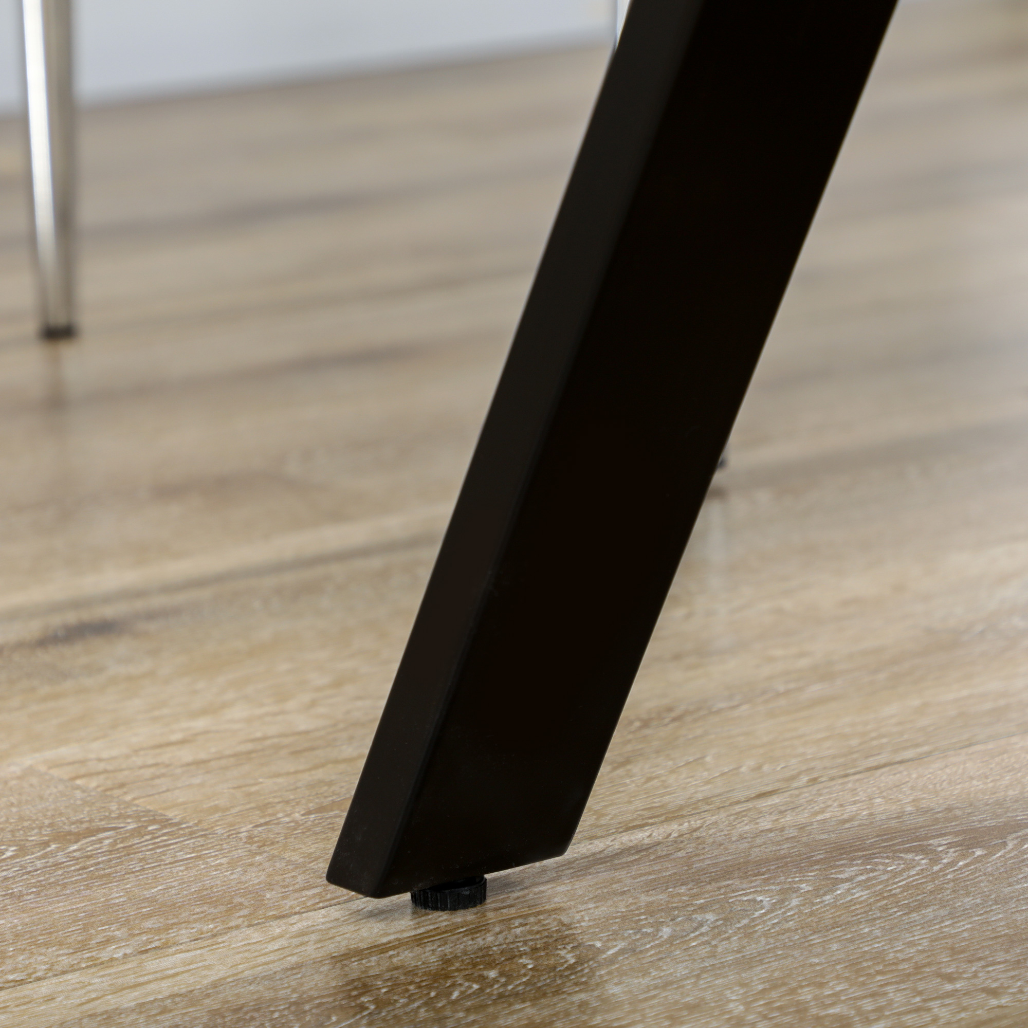 HOMCOM Eettafel, keukentafel, tafelblad met steeneffect, stalen poten, 140 x 80 x 76 cm