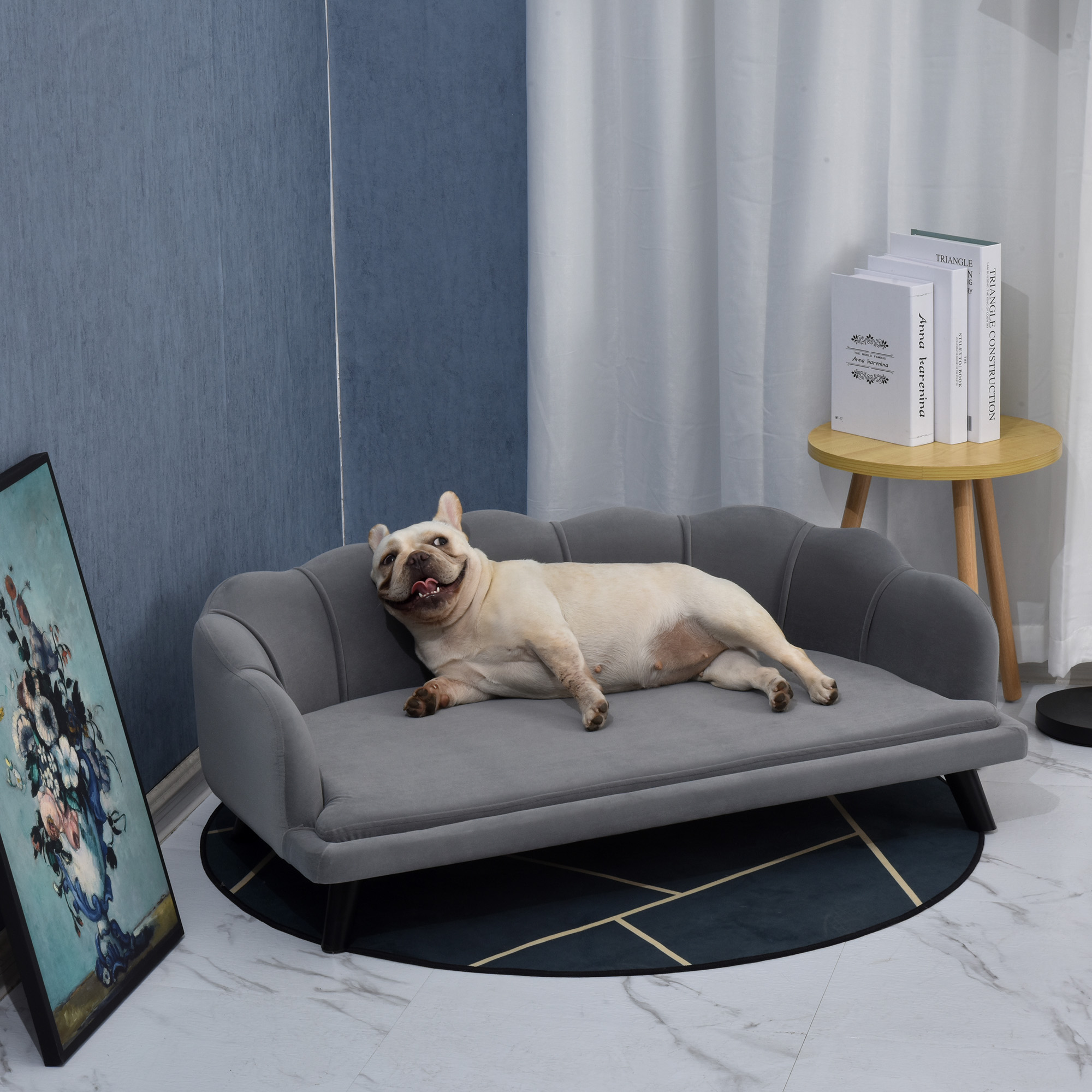 PawHut hondenbank met rugleuning 98.5cm x 60.cm x 35.5cm