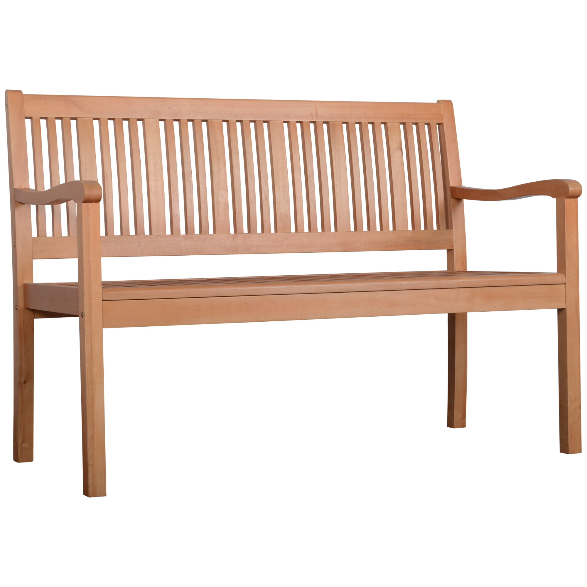 Outsunny 2-persoons tuinbank, populier, geel, 126,8 x 62 x 91,3 cm