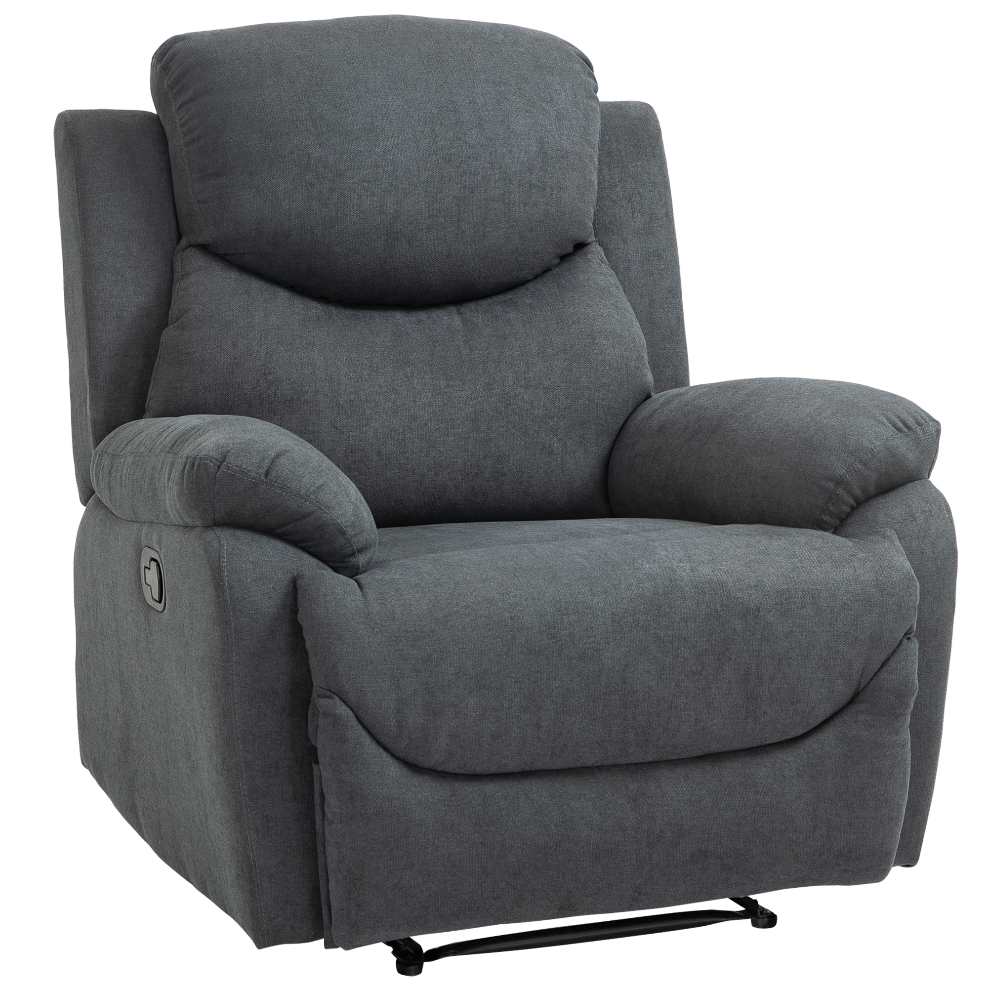 HOMCOM Relaxstoel, ligstoel, 150° kantelbaar, Donkergrijs