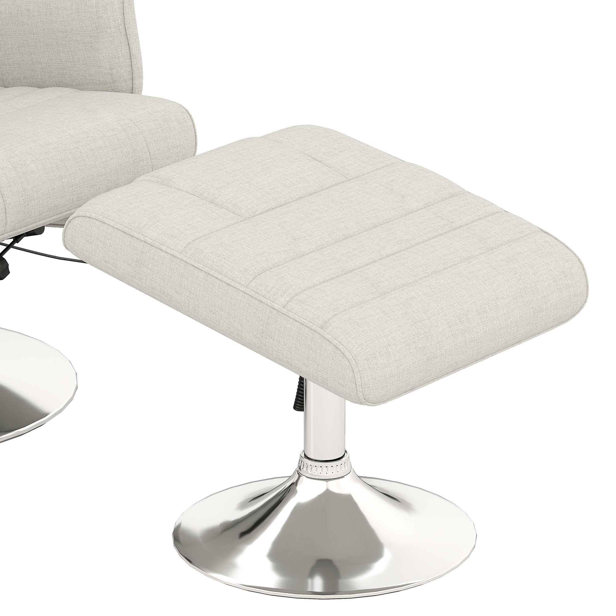 HOMCOM Massagestoel met Voetenbank, Kantelbare Rugleuning, 78 x 95 x 88 cm, Crème