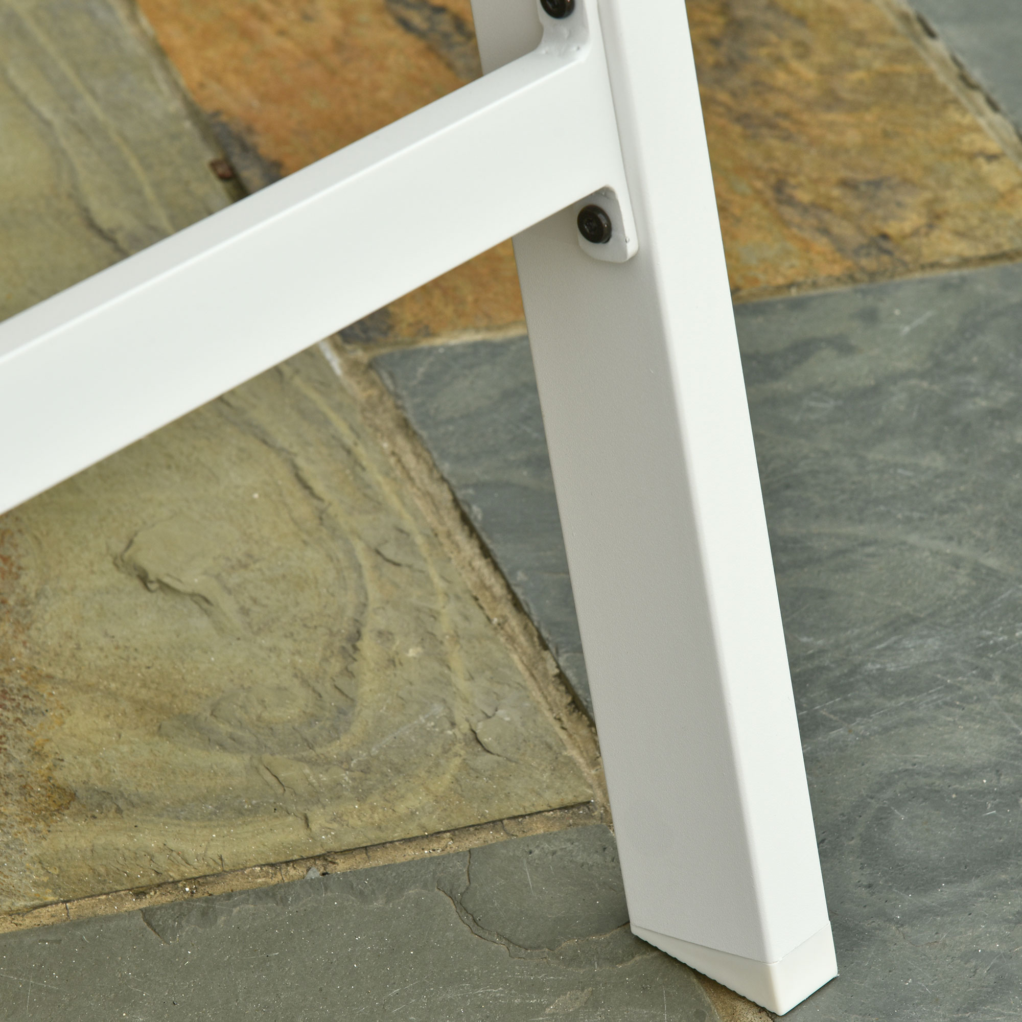 Outsunny ligbed verstelbaar aluminium crème wit 169 x 65 x 102 cm