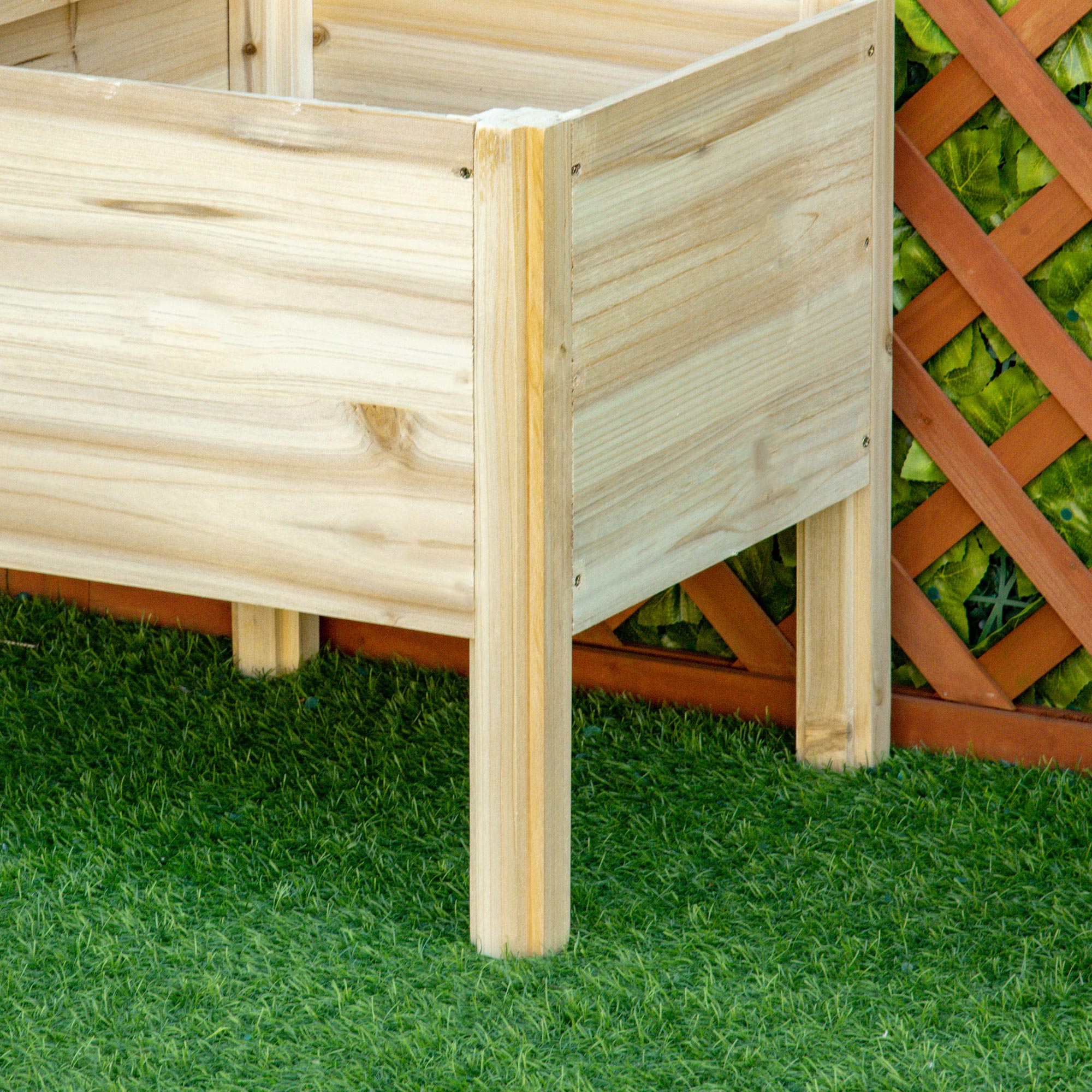 Outsunny verhoogd bed 3 niveaus 125 cm x 45 cm x 108 cm
