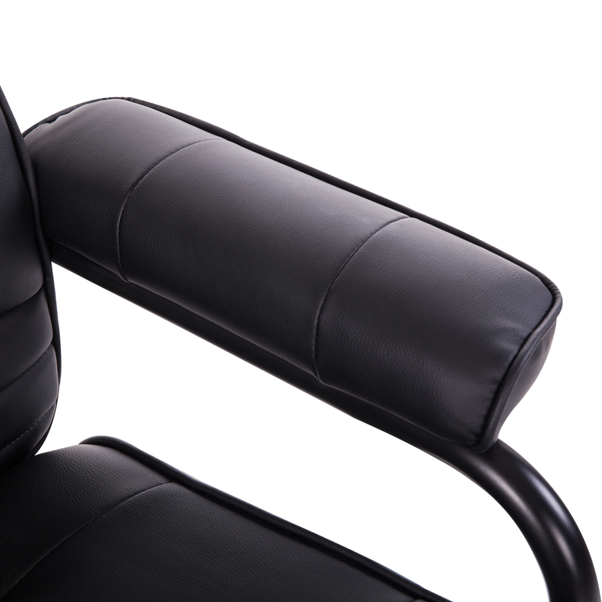 HOMCOM massagestoel relaxstoel tv-stoel stoel met massagefunctie incl. krukje kunstleer zwart 77 x 84 x 95 cm