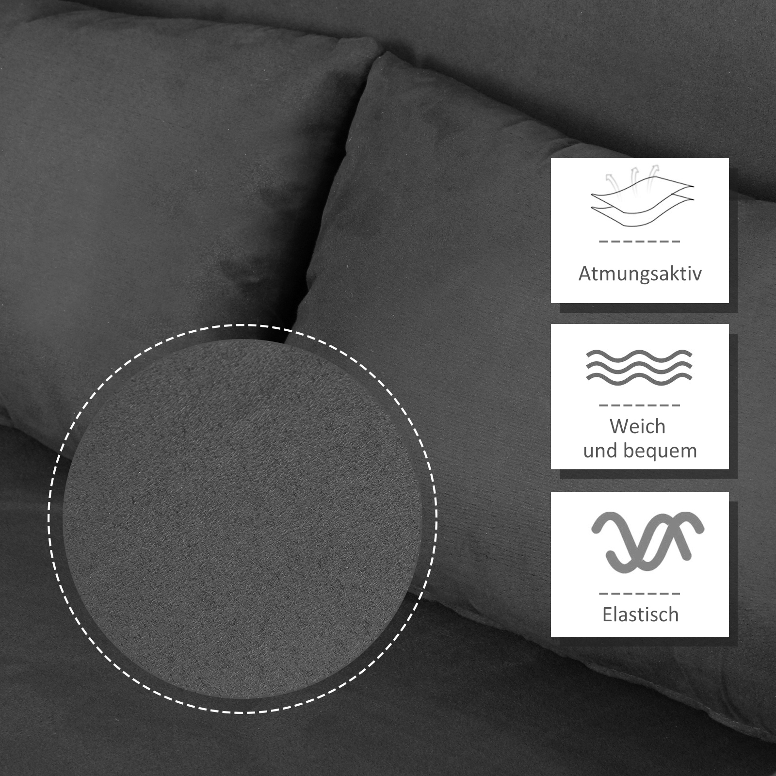 HOMCOM tweezits bedbank met armleuningen, 3-in-1 slaapbank, logeerbed, opvouwbare matras, opklapbed, chaise longue, multifunctioneel, imitatie-suède grijs 105 x 80 x 78 cm