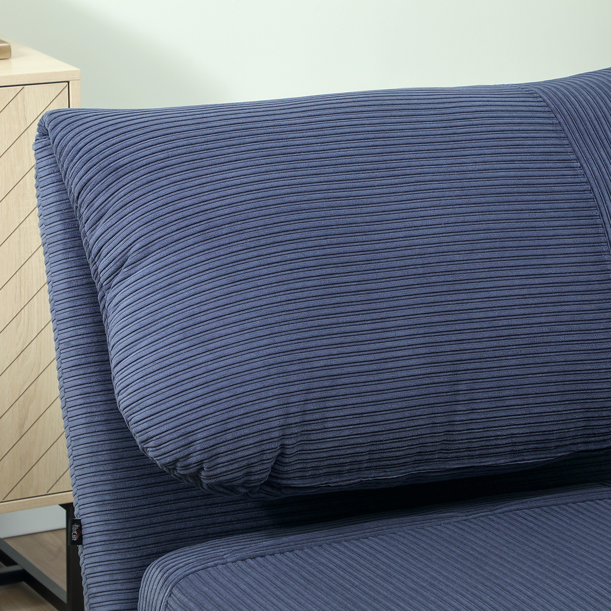 HOMCOM 2-in-1 Slaapstoel en Gastenbed met Verstelbare Hoofdsteun in Corduroy Look, 82 cm x 89 cm x 83 cm, Blauw