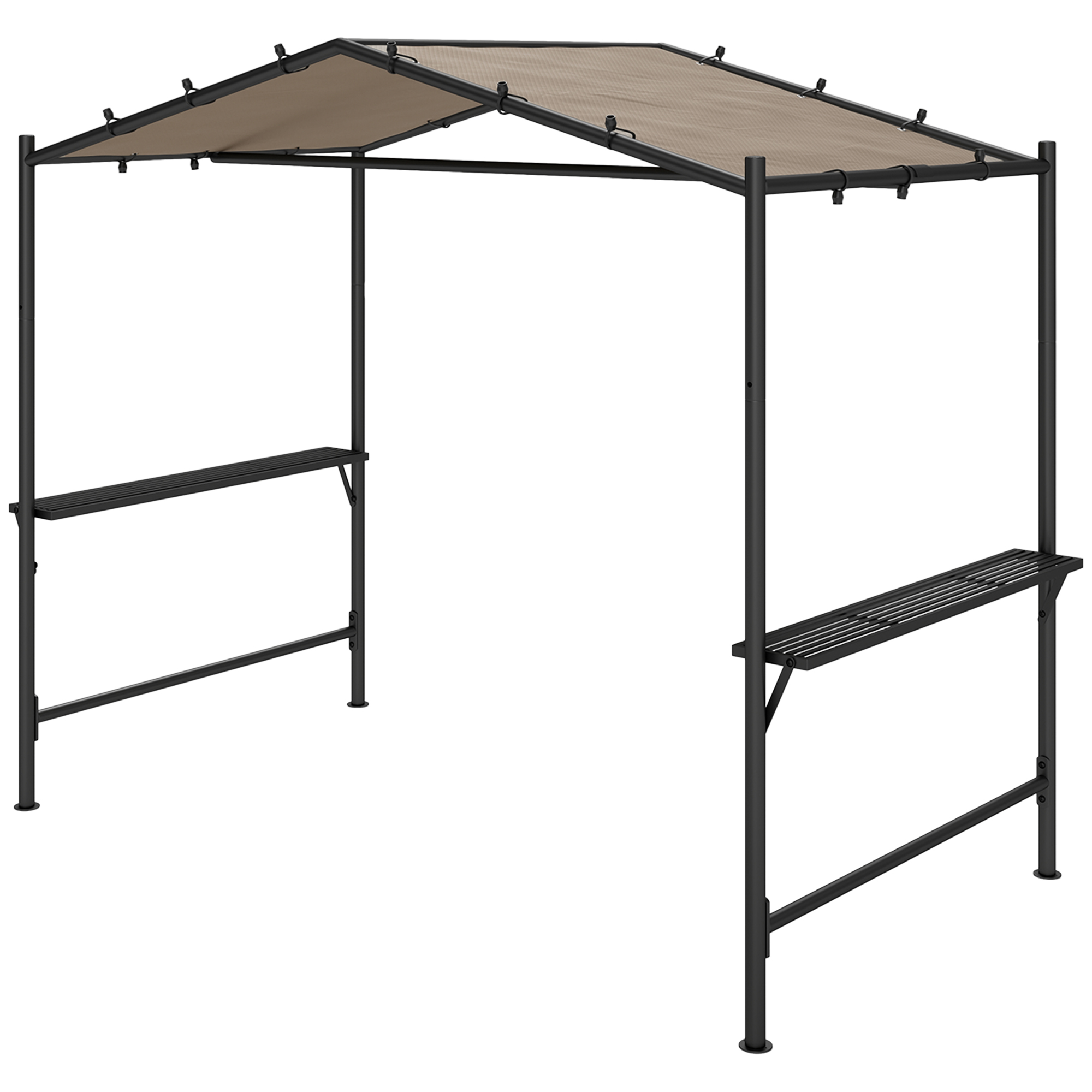 Outsunny Grilltent Grilldak, weerbestendig, incl. Zijplanken, 277 x 149 x 230 cm, Khaki