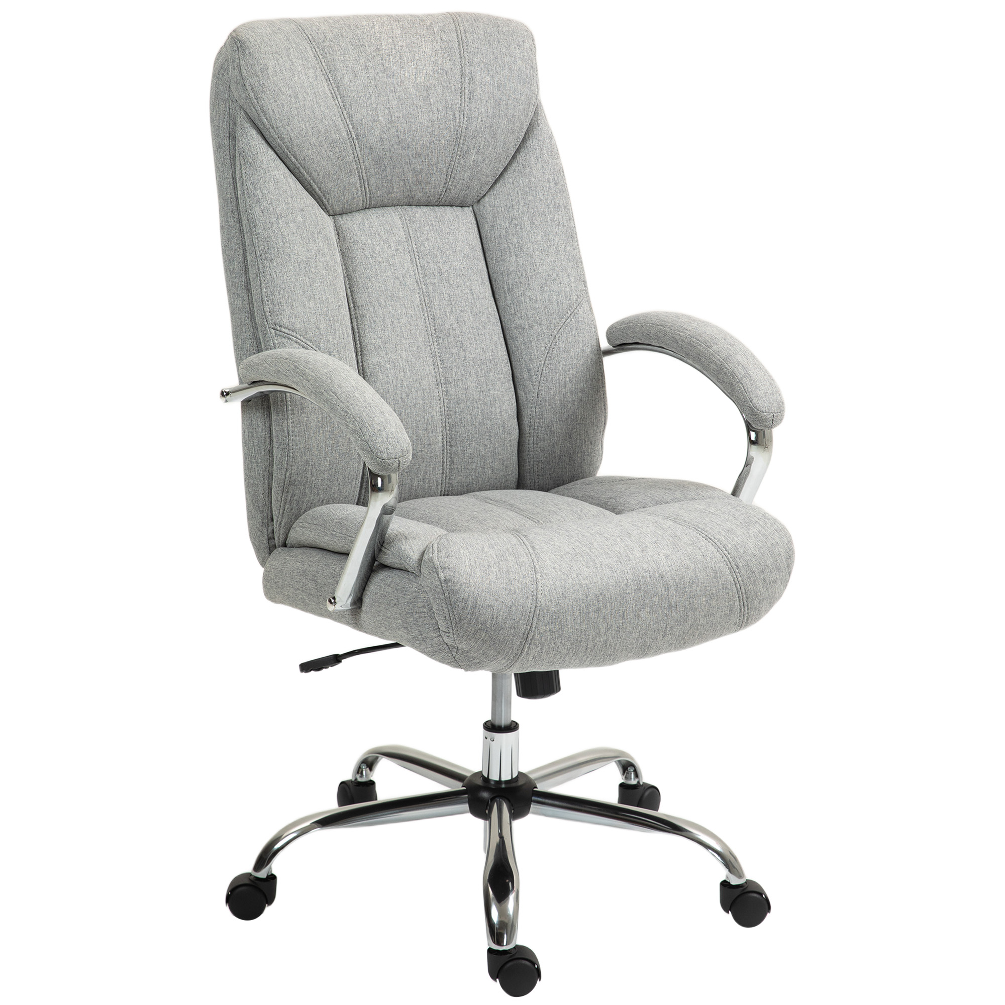 Vinsetto Ergonomische Bureaustoel, Hoge Rugleuning, Ademende Bekleding, Verstelbare Hoogte, Grijs