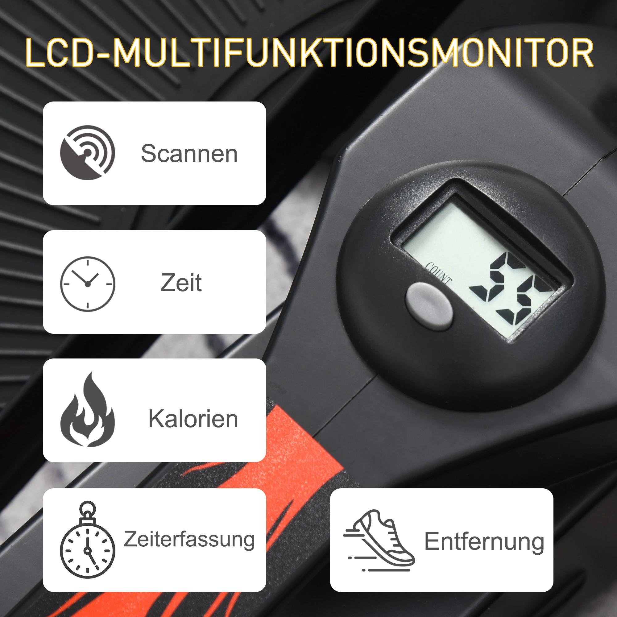 HOMCOM Mini stepper met LCD-monitor