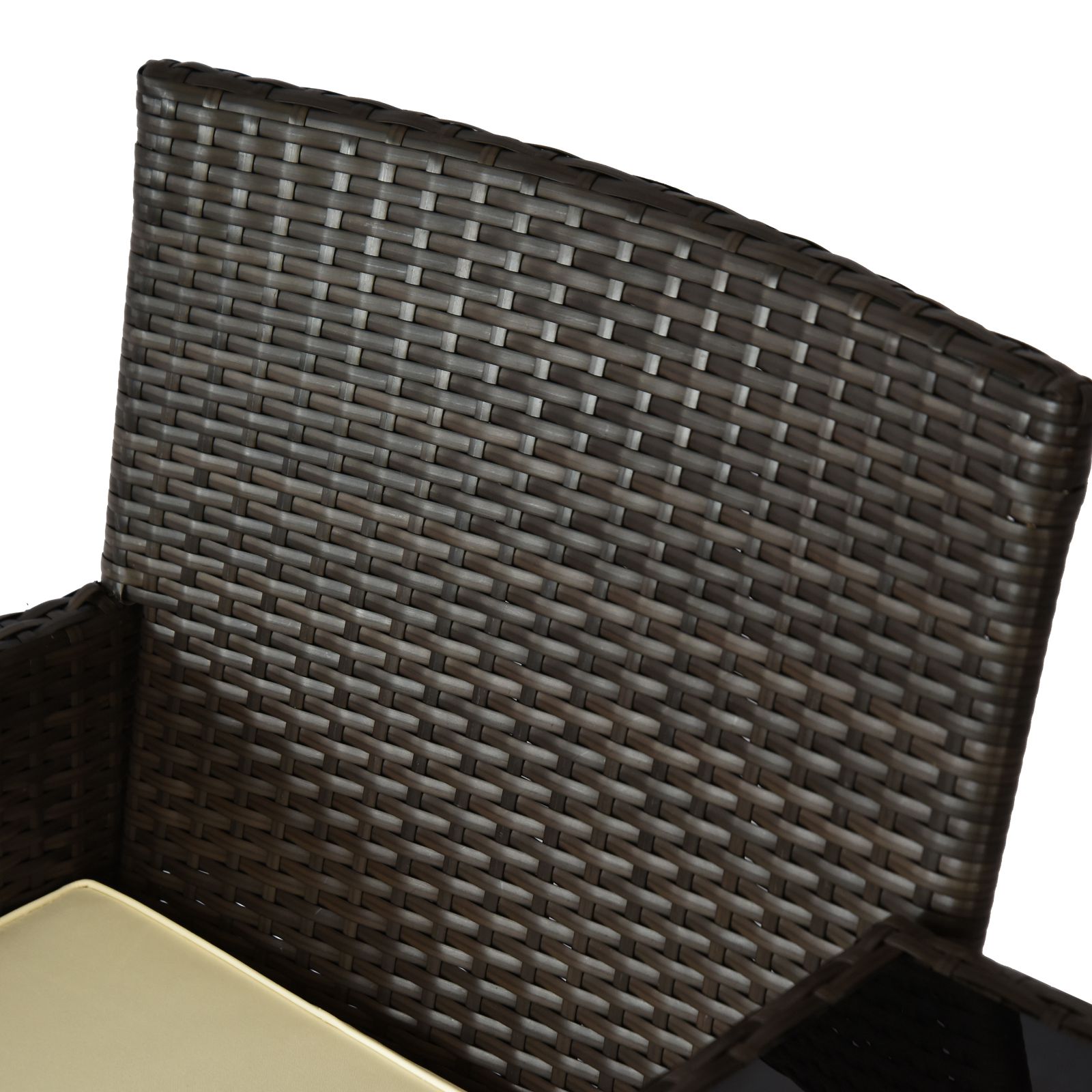 Outsunny Poly-rotan tuinbank met tafel tuinbank bank 2-zits staal bruin