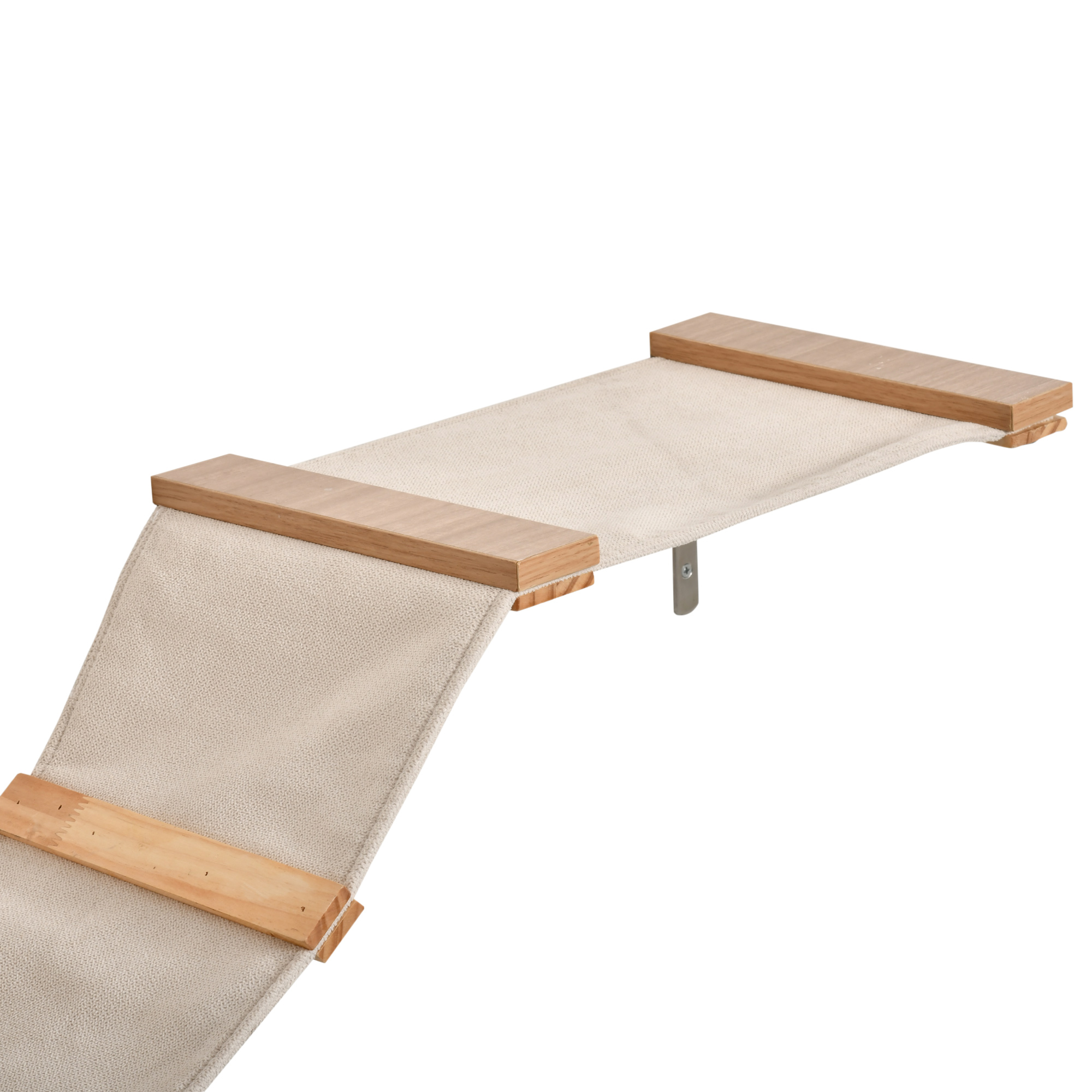 PawHut 4st. Klimmuur voor katten Kattenklimwand met krabpaal Kattentrap Kattenmeubel Hangmat Lichtbruin sisal acryl grenen