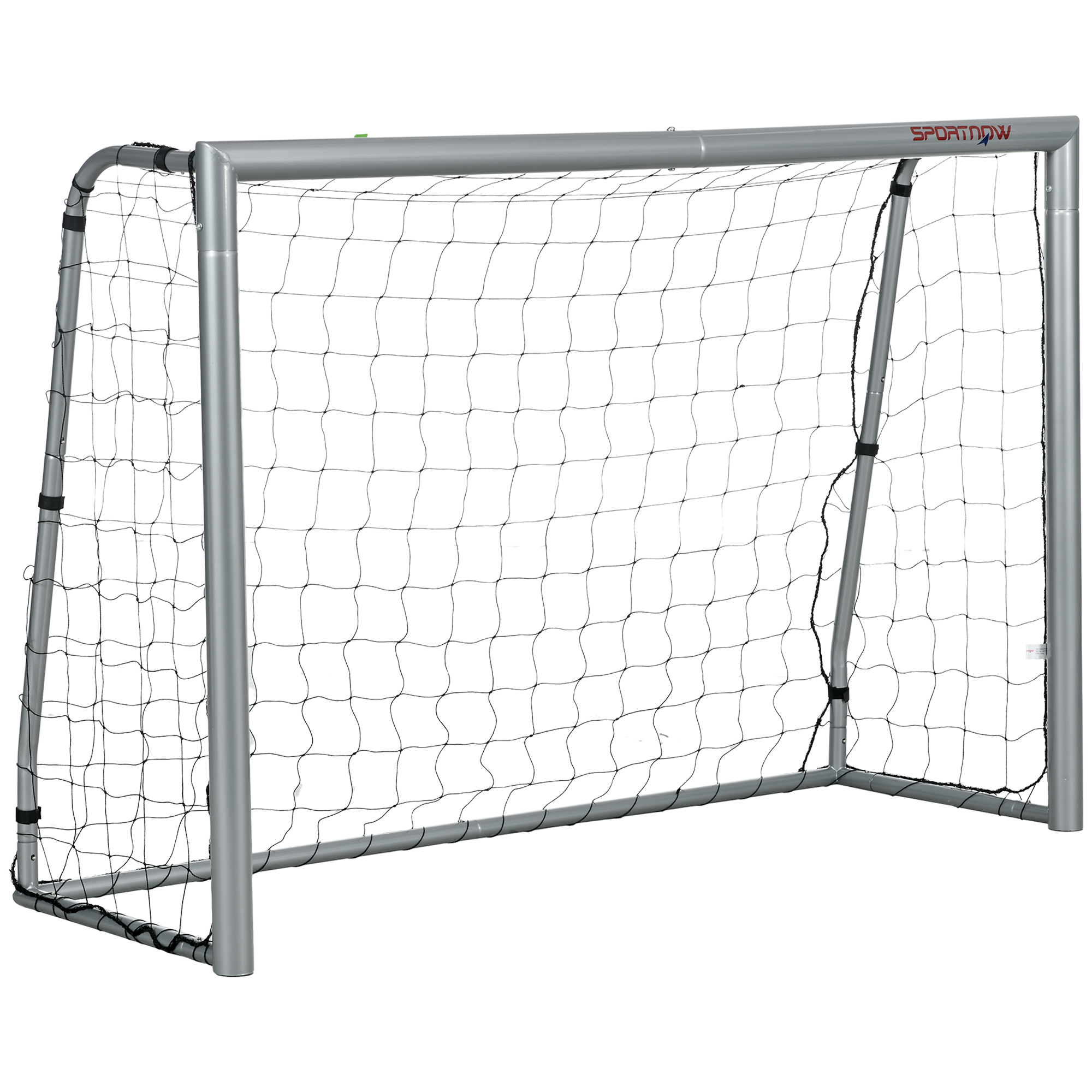 SPORTNOW Voetbaldoel weerbestendig, stabiel metalen frame, scheurvast net, 160H x 240L x 85B cm, Grijs