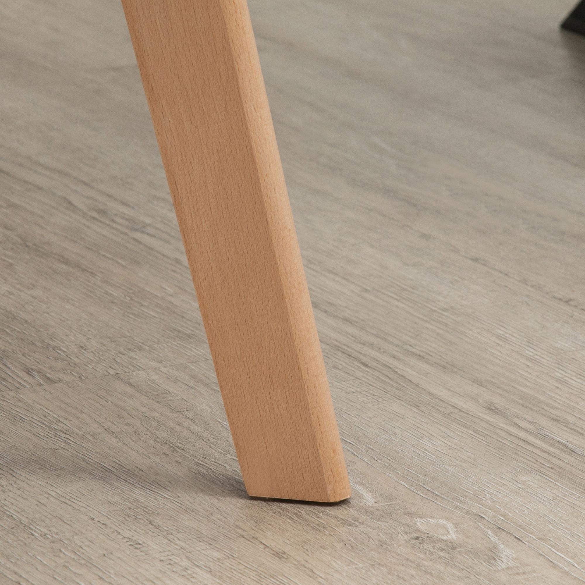 HOMCOM Eetkamerstoelen, 2-delig, modern ontwerp, velourslook, rubberhout, 54x57x80 cm, Zwart