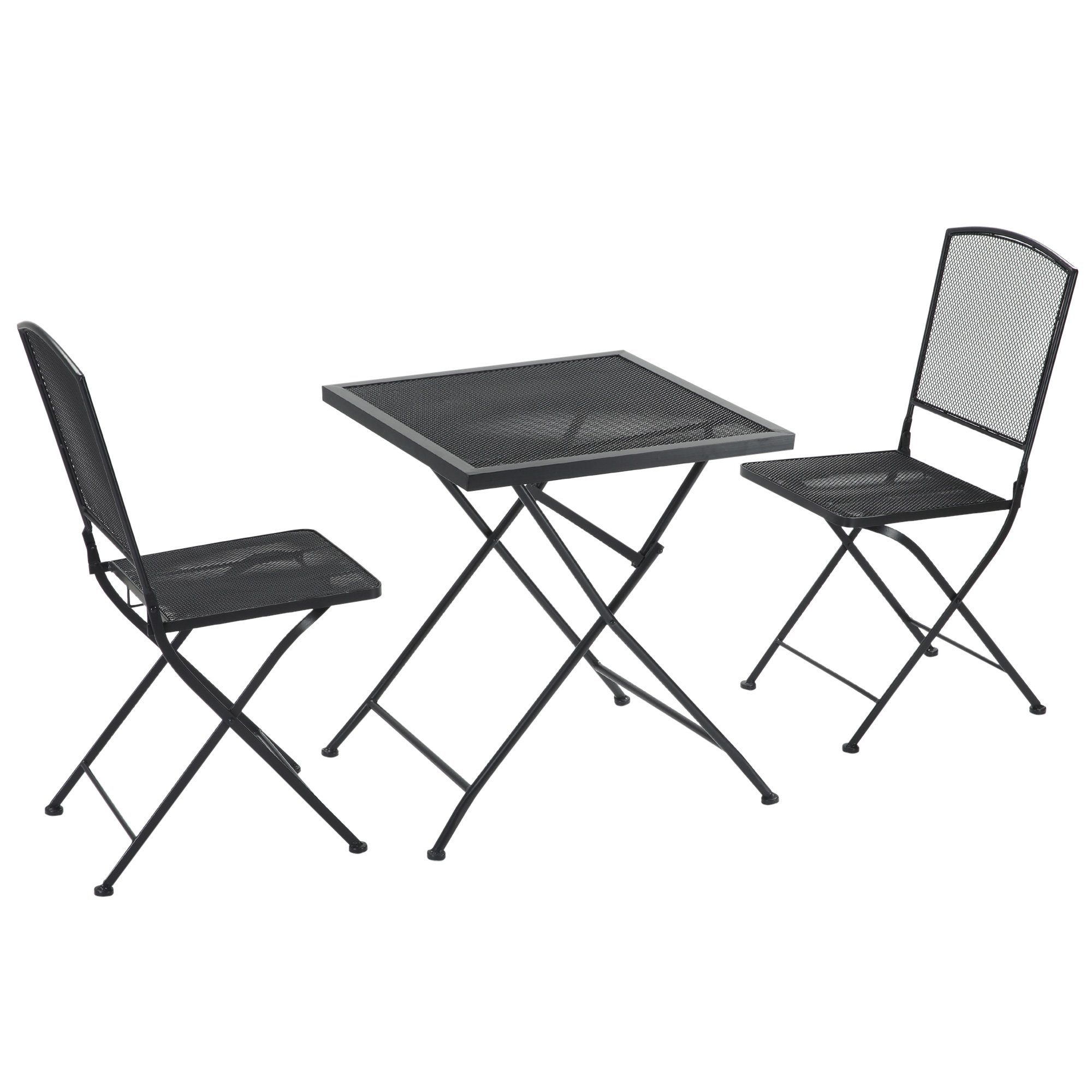 Outsunny 3-delige bistroset, opvouwbare zitgroep voor tuin, balkon
