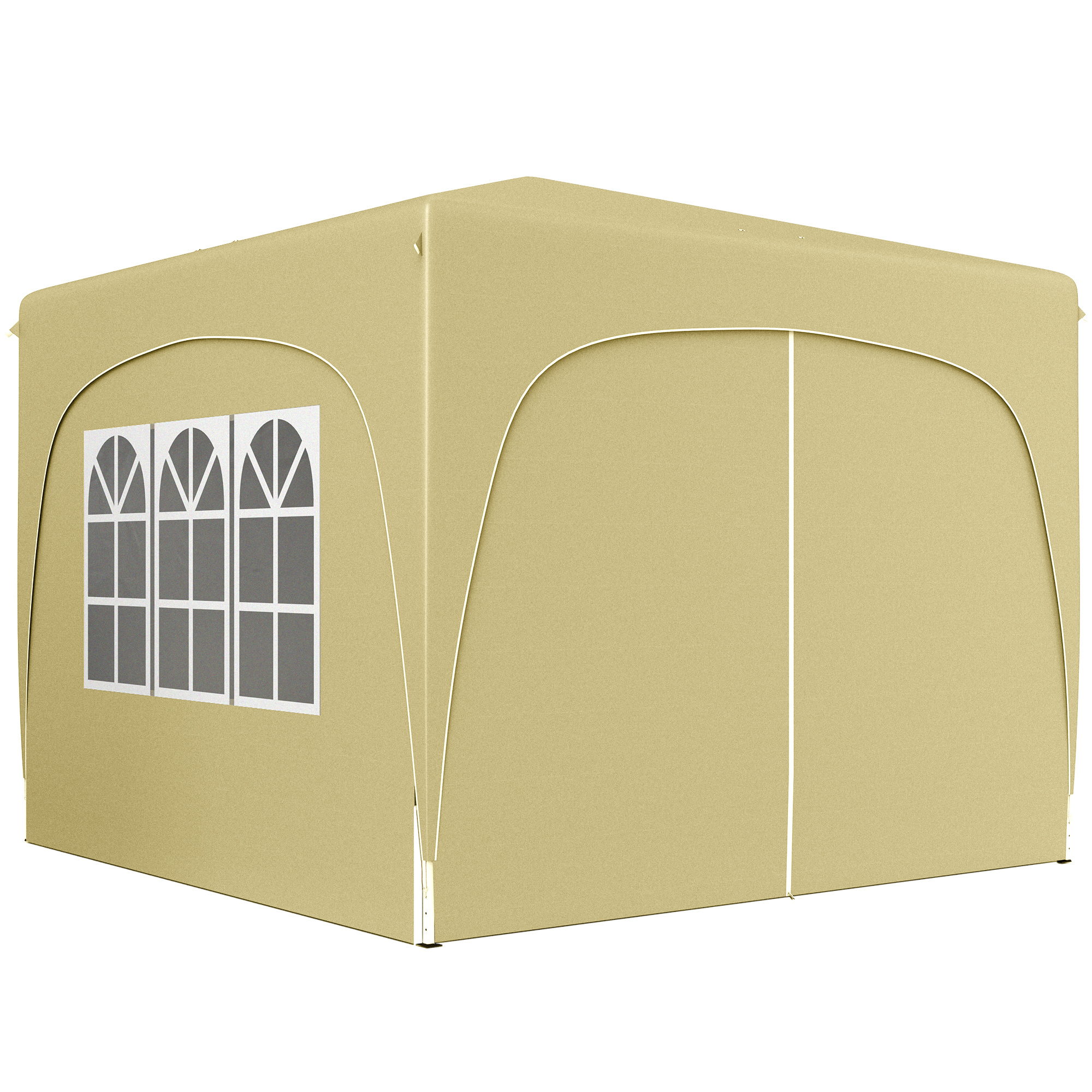 Outsunny 3 x 3 m Paviljoen, Pop-up Tuintent met Zijwanden en Draagtas, UPF50+, Hoogte Verstelbaar, Zand