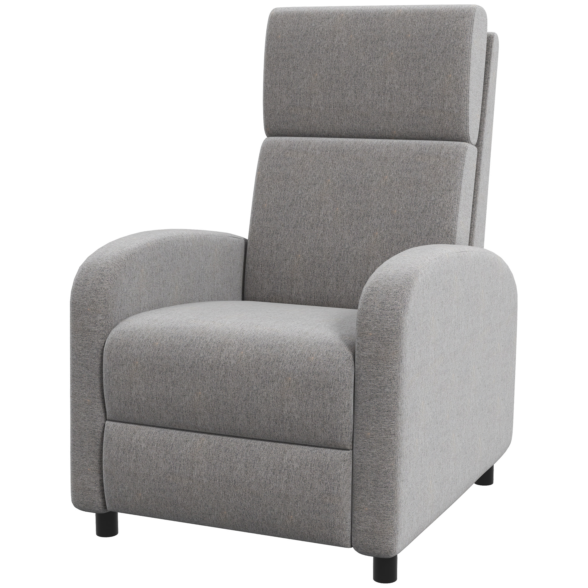 HOMCOM Relaxstoel TV-stoel, uitklapbare voetensteun, kantelbaar tot 160°, 64 x 86 x 102 cm, Grijs