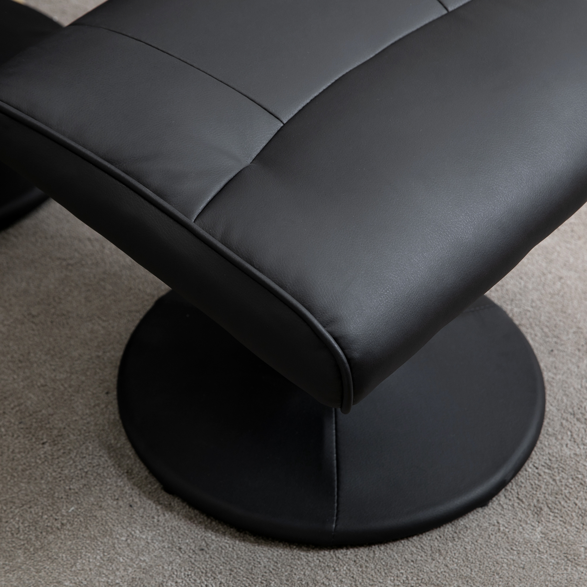 HOMCOM massagestoel met voetenbank relaxstoel massagestoel tv-stoel 145° hellingshoek kunstleer zwart 76 x 81 x 105 cm