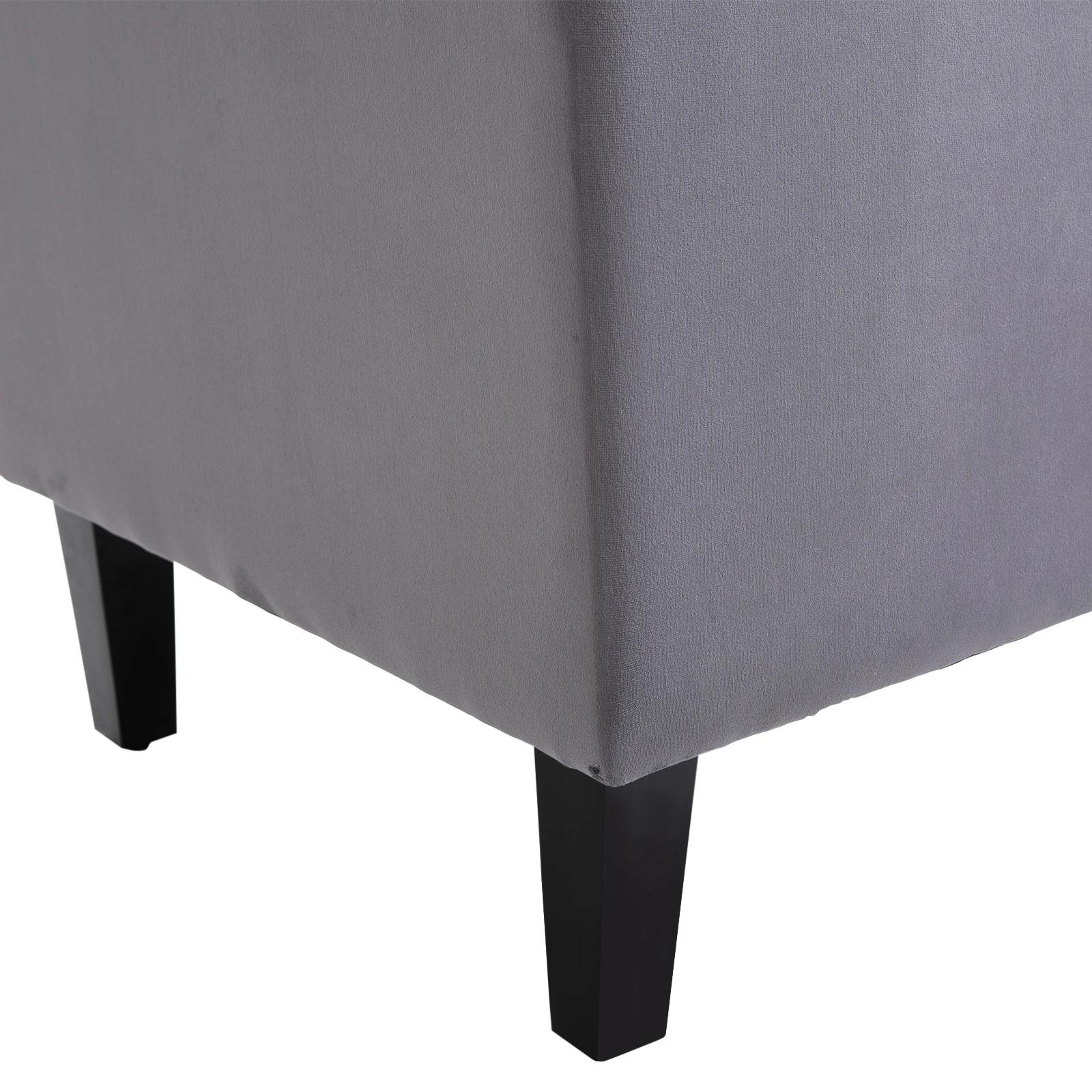 HOMCOM®-vleugelstoel met tufting, Relaxfauteuil, Fluweel, Grijs, 67 x 70,5 x 97 cm