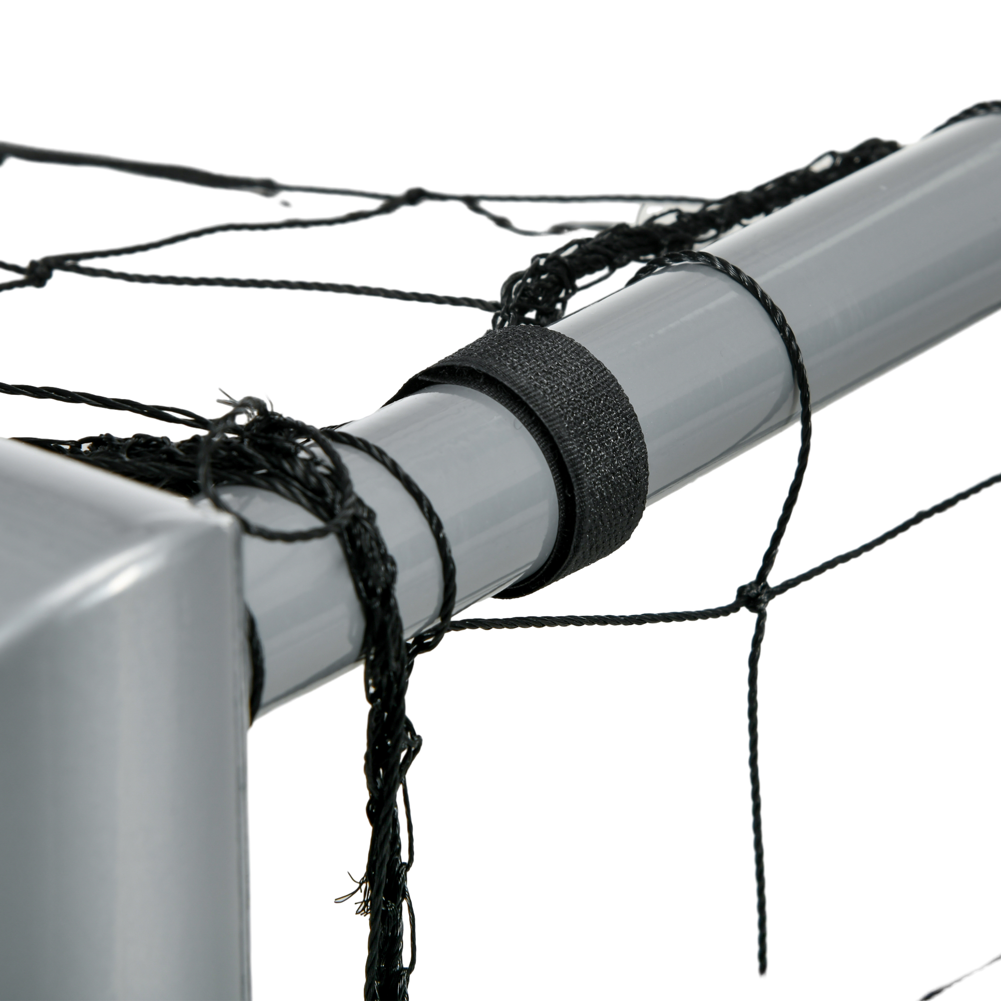 SPORTNOW Voetbaldoel weerbestendig, stabiel metalen frame, scheurvast net, 160H x 240L x 85B cm, Grijs