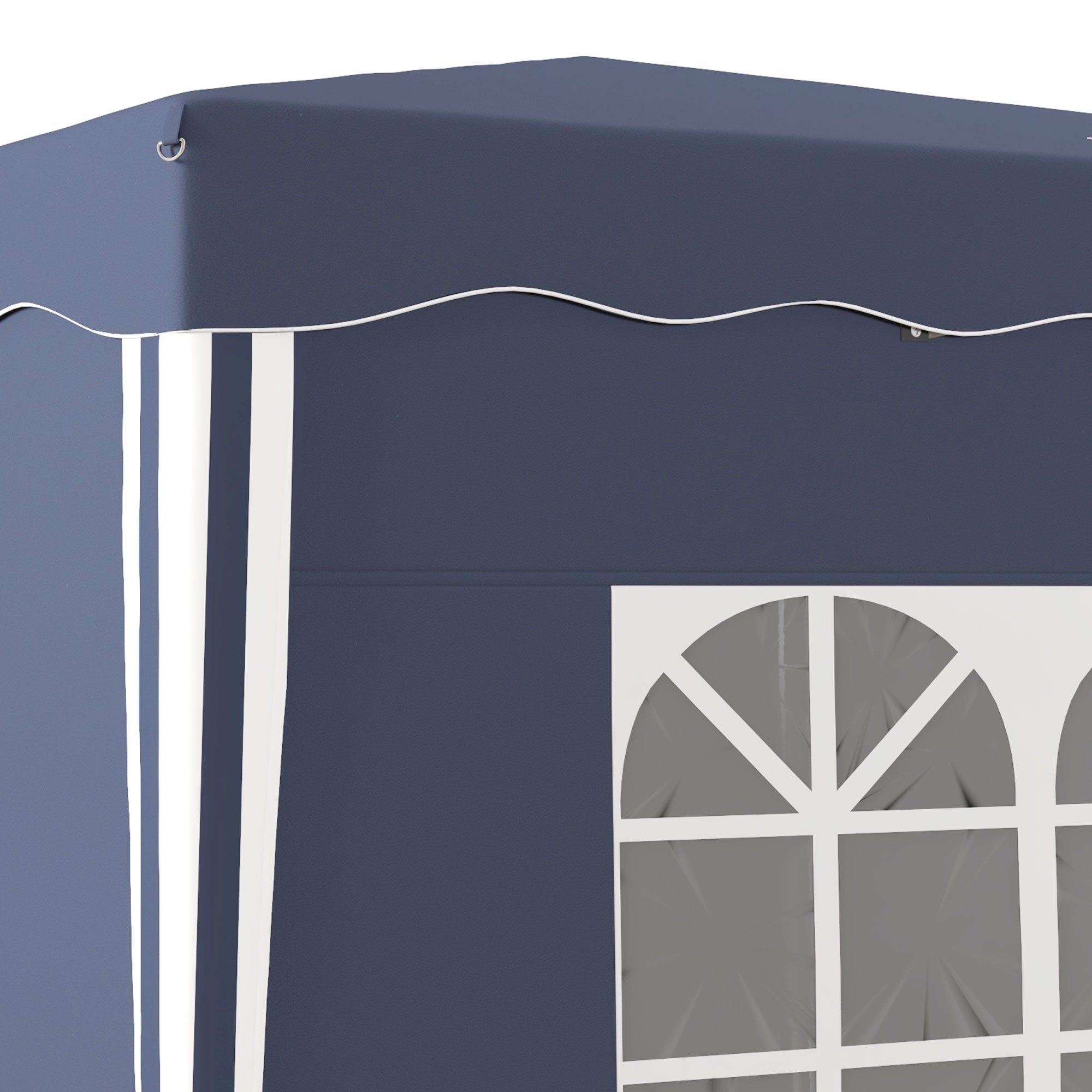 Outsunny Opvouwbare tuinpaviljoen, verstelbaar in hoogte, 2 grote ramen, draagtas, metalen frame, 3x3m, Blauw