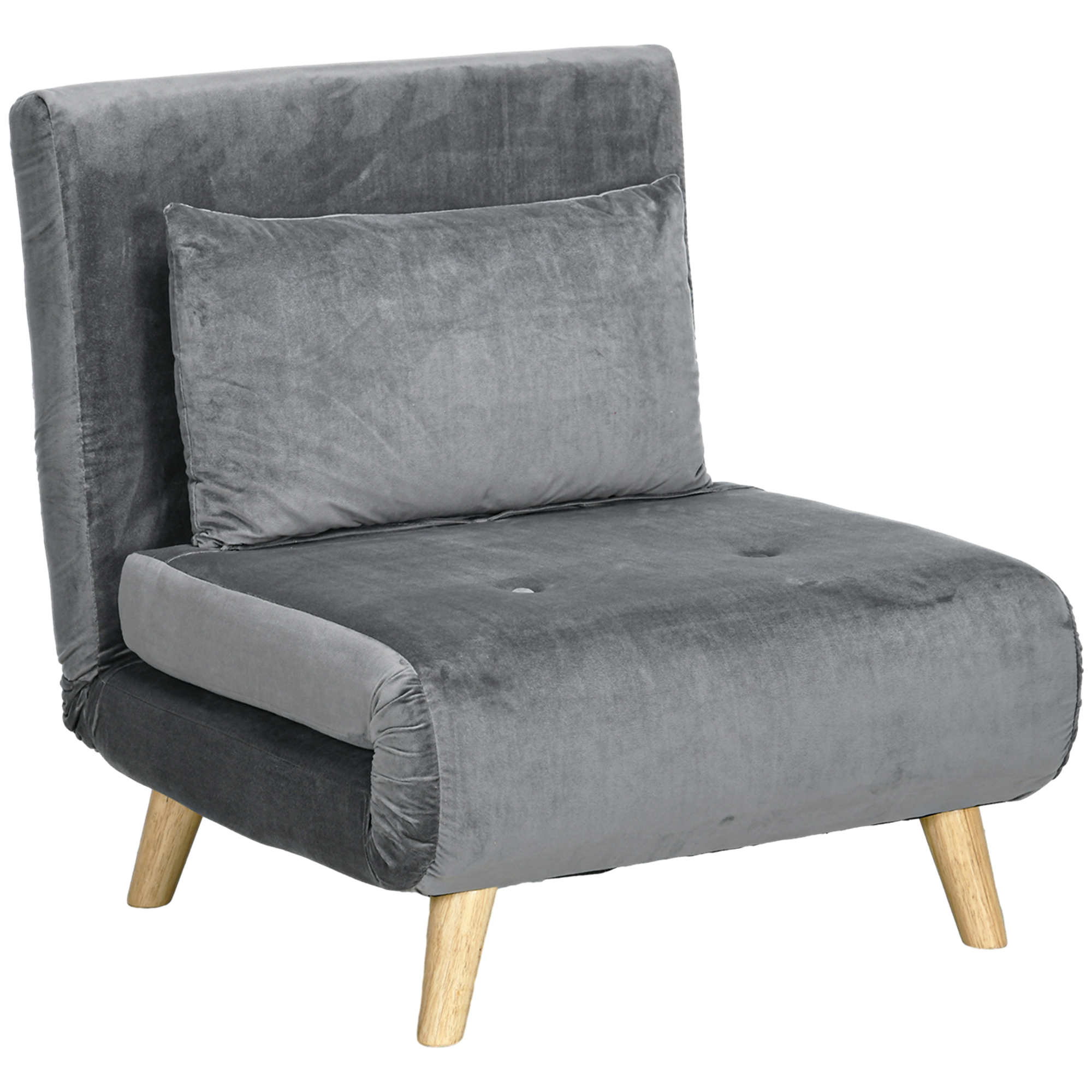 HOMCOM 2-in-1 Stoel, Relaxstoel, Gastenbed, 72 cm x 78 cm x 79 cm, Grijs