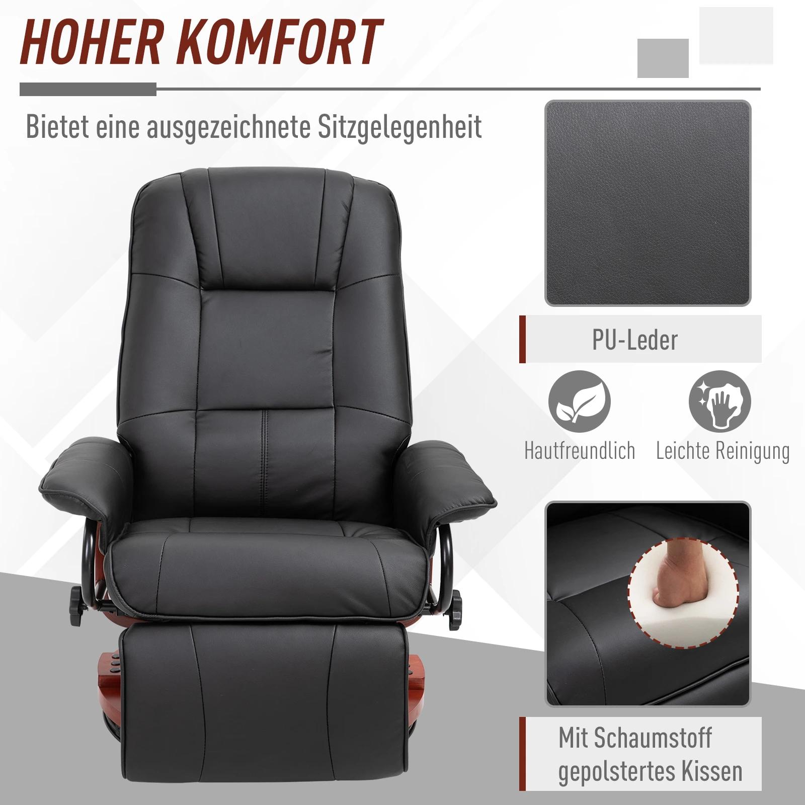 HOMCOM Relax TV-stoel fauteuil zwart
