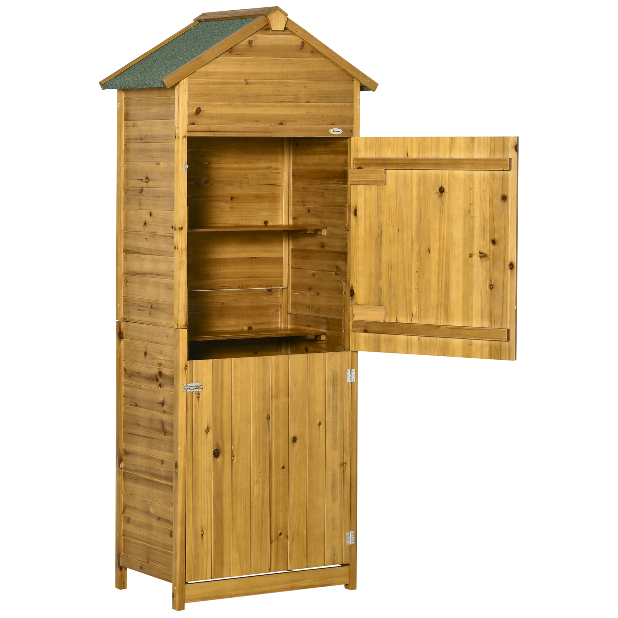 Outsunny Huisdiertrap Hondentrap, 3 treden, grenenhout, 46 cm x 54 cm x 42,5 cm, Bruin + Zwart
