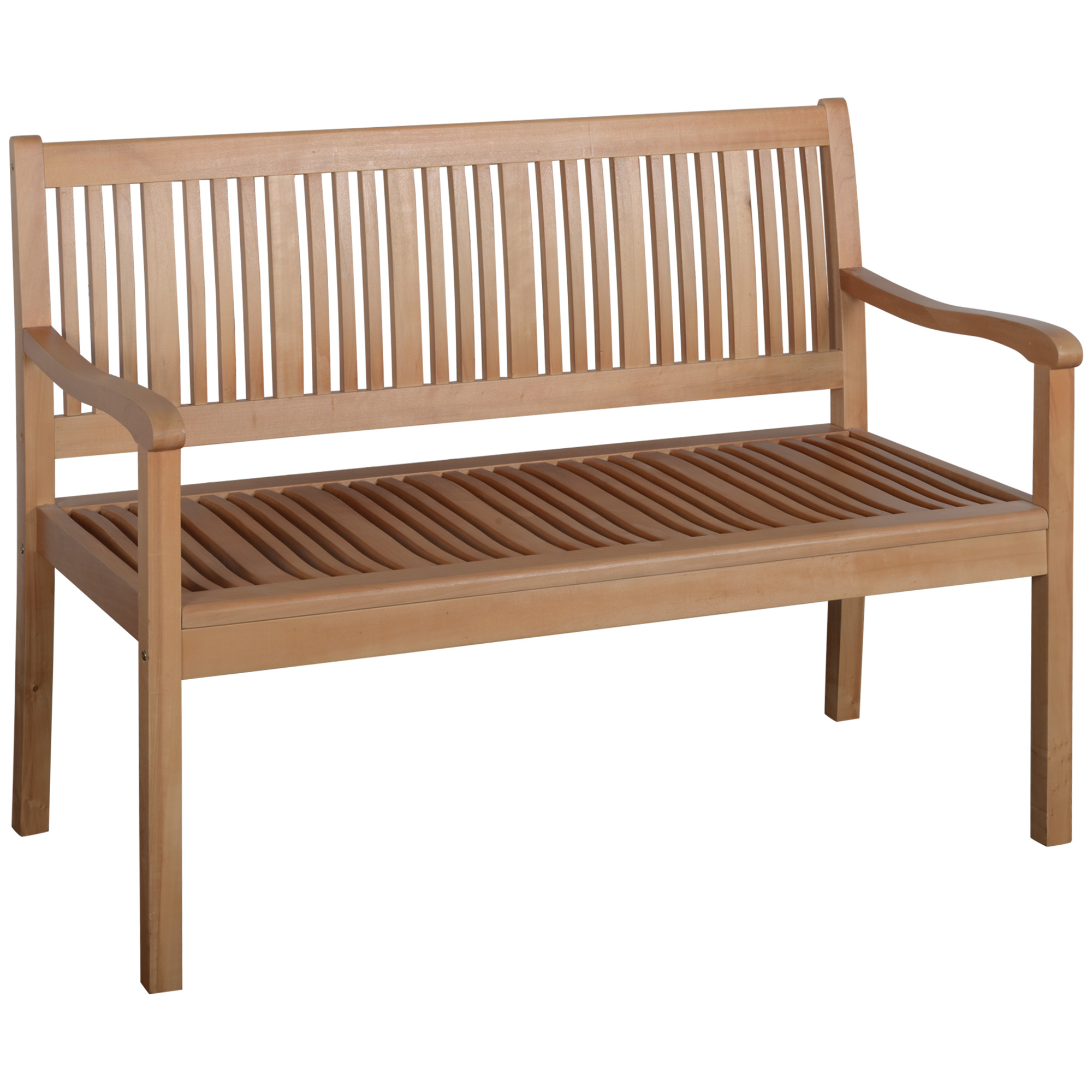 Outsunny 2-persoons tuinbank, populier, geel, 126,8 x 62 x 91,3 cm