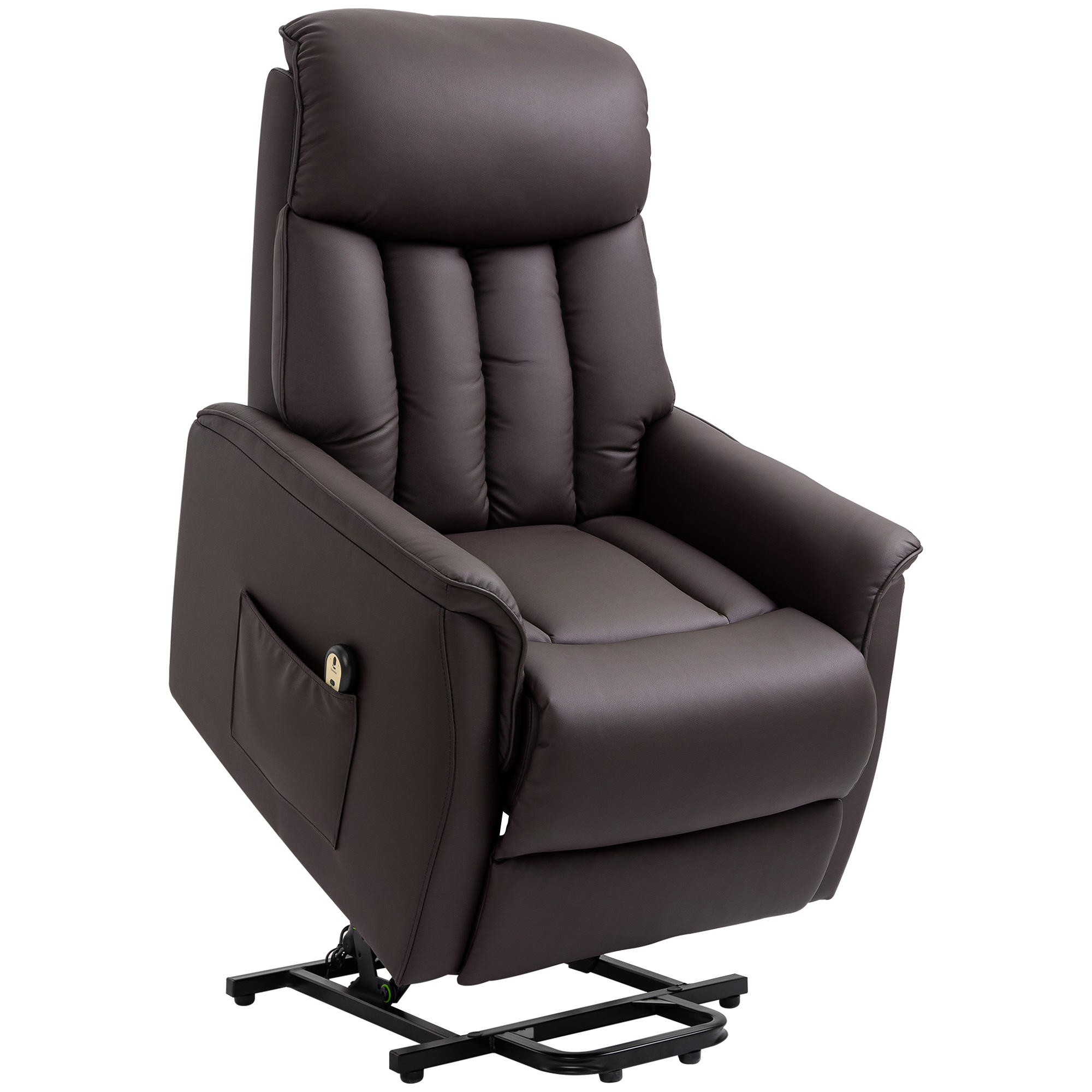HOMCOM opstastoel tv-stoel met opstahulp elektrisch ligfunctie PU bruin, 80 x 94 x 104 cm bruin, 80 x 94 x 104 cm | Aosom.nl