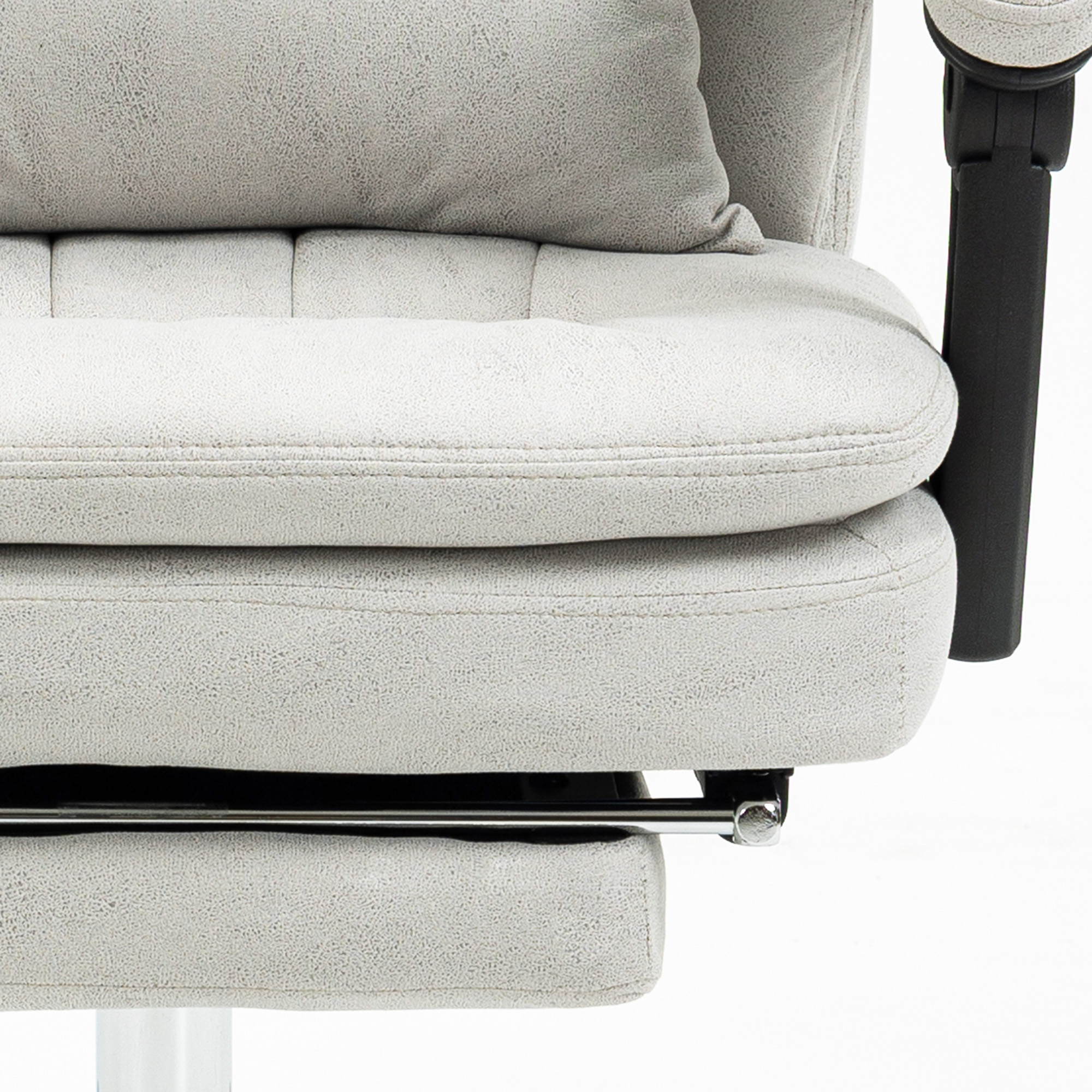 Vinsetto Bureaustoel met Massage- en Warmtefunctie, Ergonomisch, 66x67x110-118cm, Crèmewit