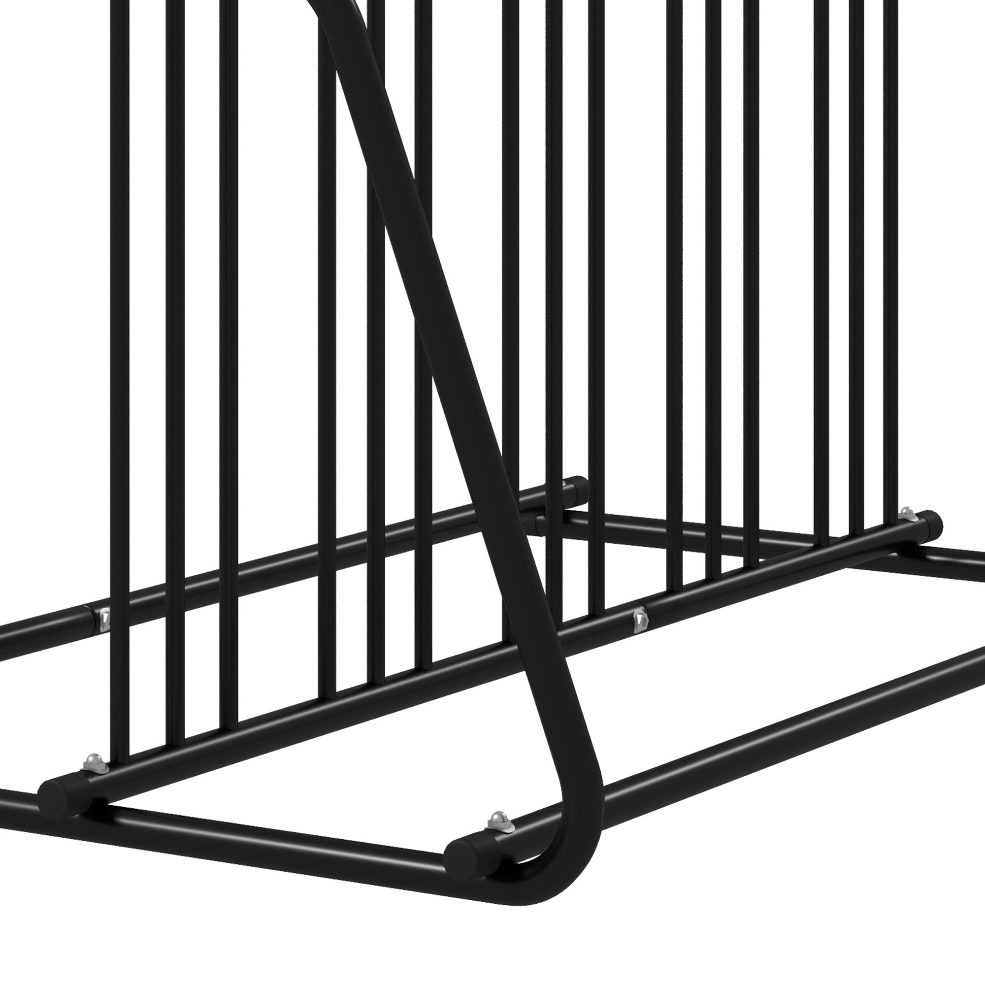 DURHAND Fietsenrek voor 4 fietsen, weerbestendig, extra bevestiging, 155 x 100 x 75 cm, Zwart