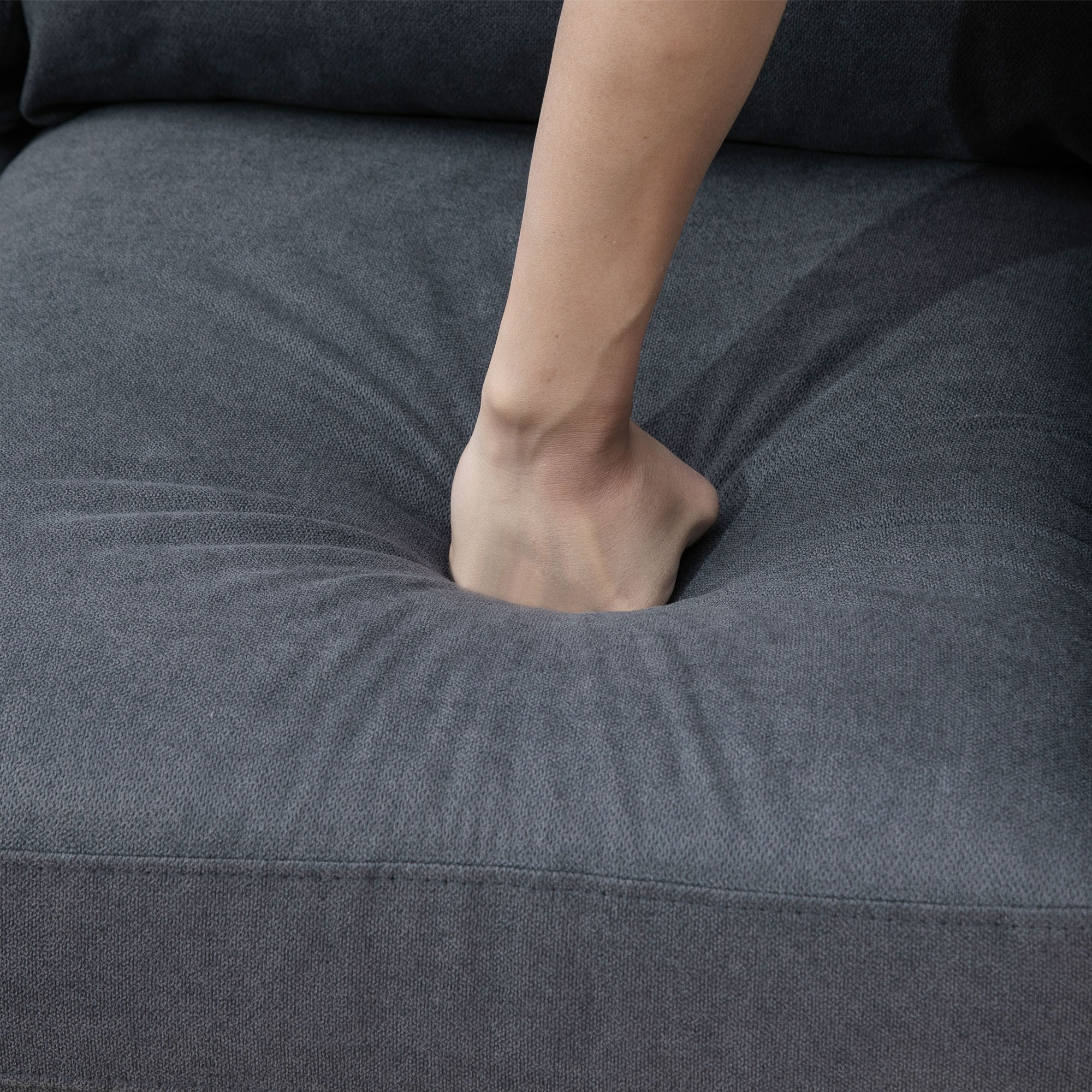 HOMCOM Hoekbank in Scandinavisch design, met knoopdetail, massief hout, linnenlook, Grijs