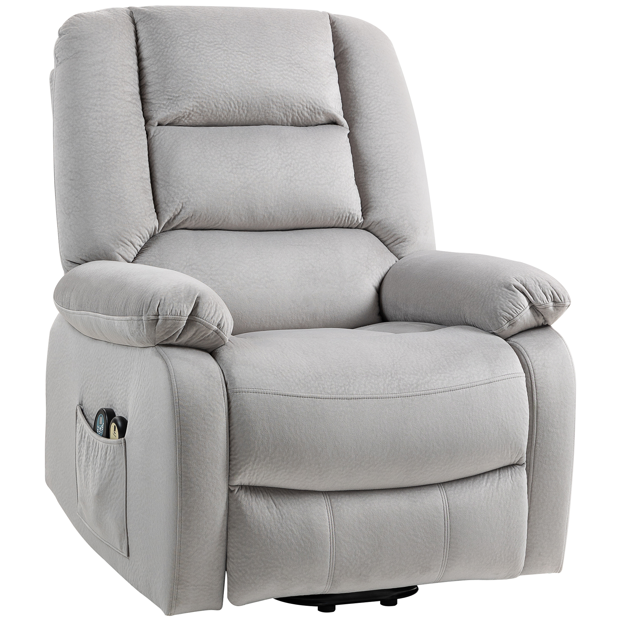HOMCOM Opstaan Stoel met Massagefunctie, 90x93x110cm, Lichtgrijs