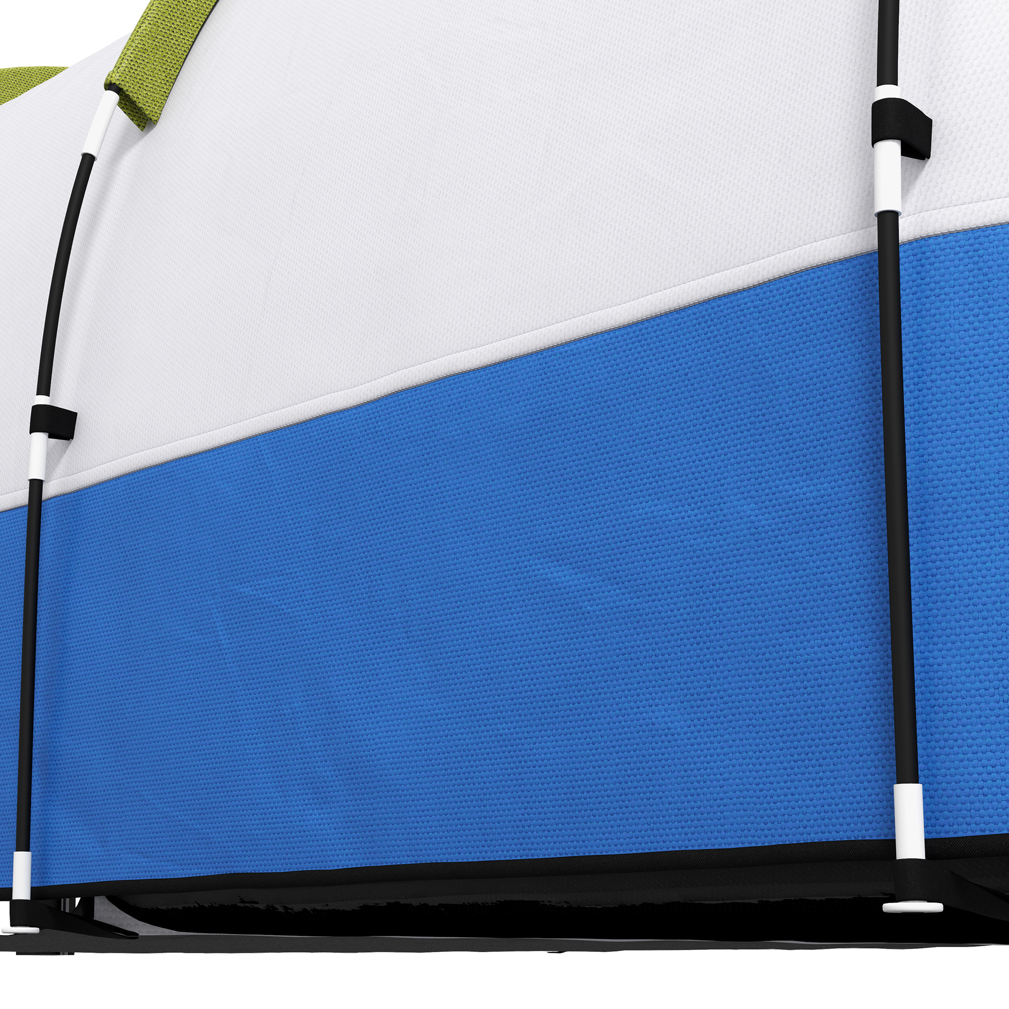 Outsunny Campingtent, voor 3 Personen, Lantaarnhaak, Drie Ingangen, Waterdicht, Groen