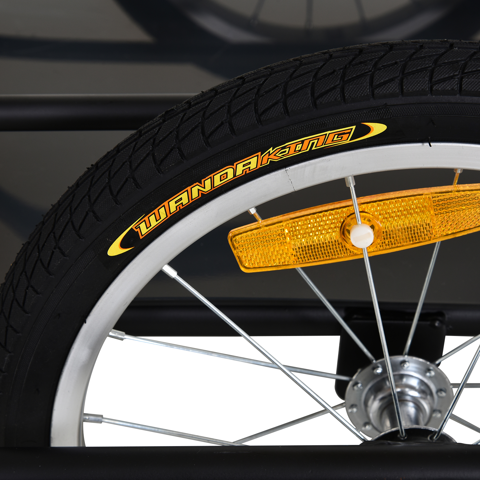 HOMCOM Fietskar Aanhangwagen voor fiets 40 kg laadvermogen Transportkar Handkar Trekhaak Staal Zwart 139 x 71,5 x 49 cm