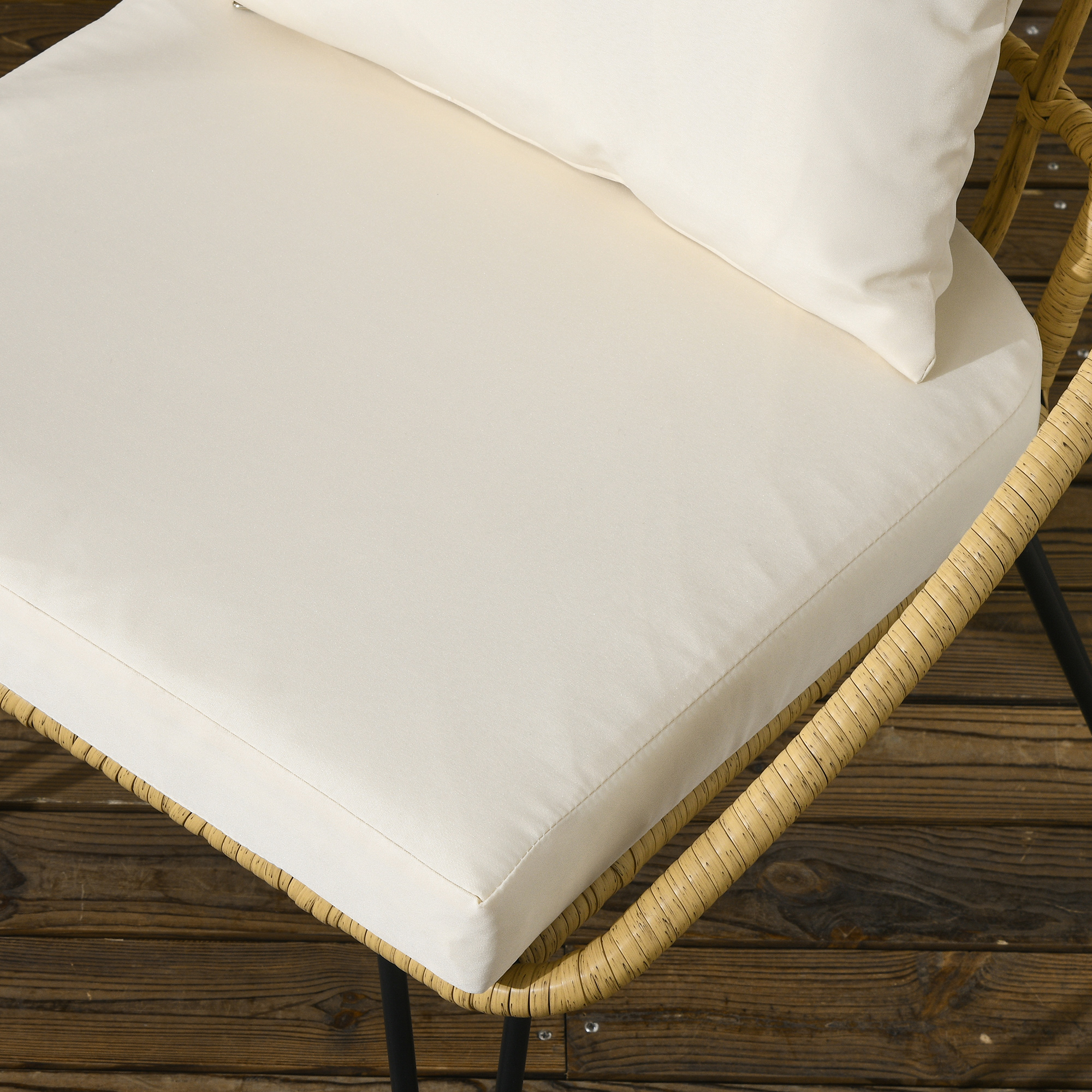 Outsunny Tuinmeubelset 5-delig Outdoors Tuinmeubelset, Boho-stijl, 82 cm x 82 cm x 50 cm, Beige + Natuur