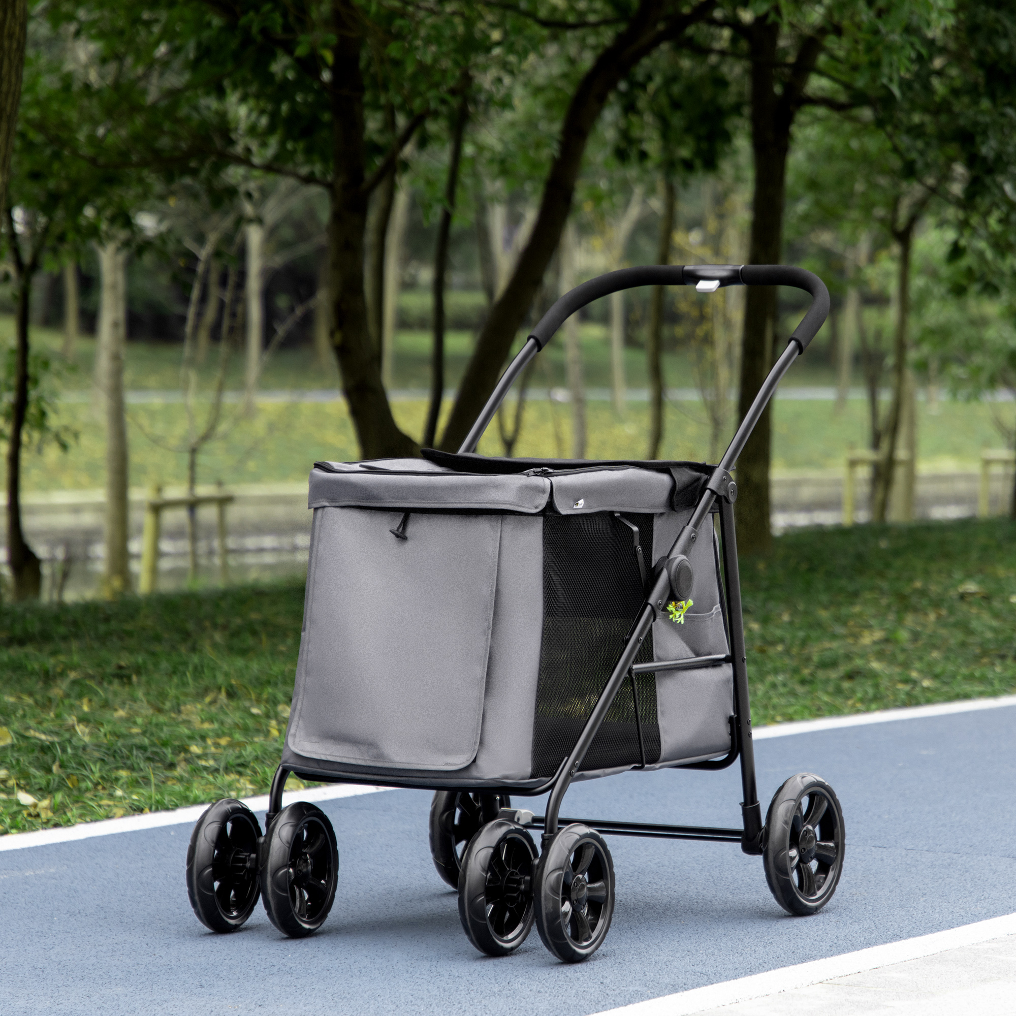 PawHut hondenbuggy, hondenwagen met kussen, opvouwbare hondenbuggy, kattenbuggy