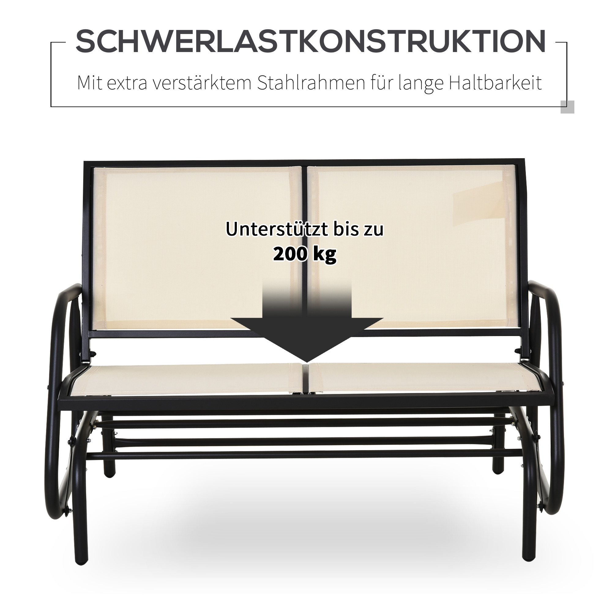 Outsunny schommelbank 120 cm x 70 cm x 88 cm
