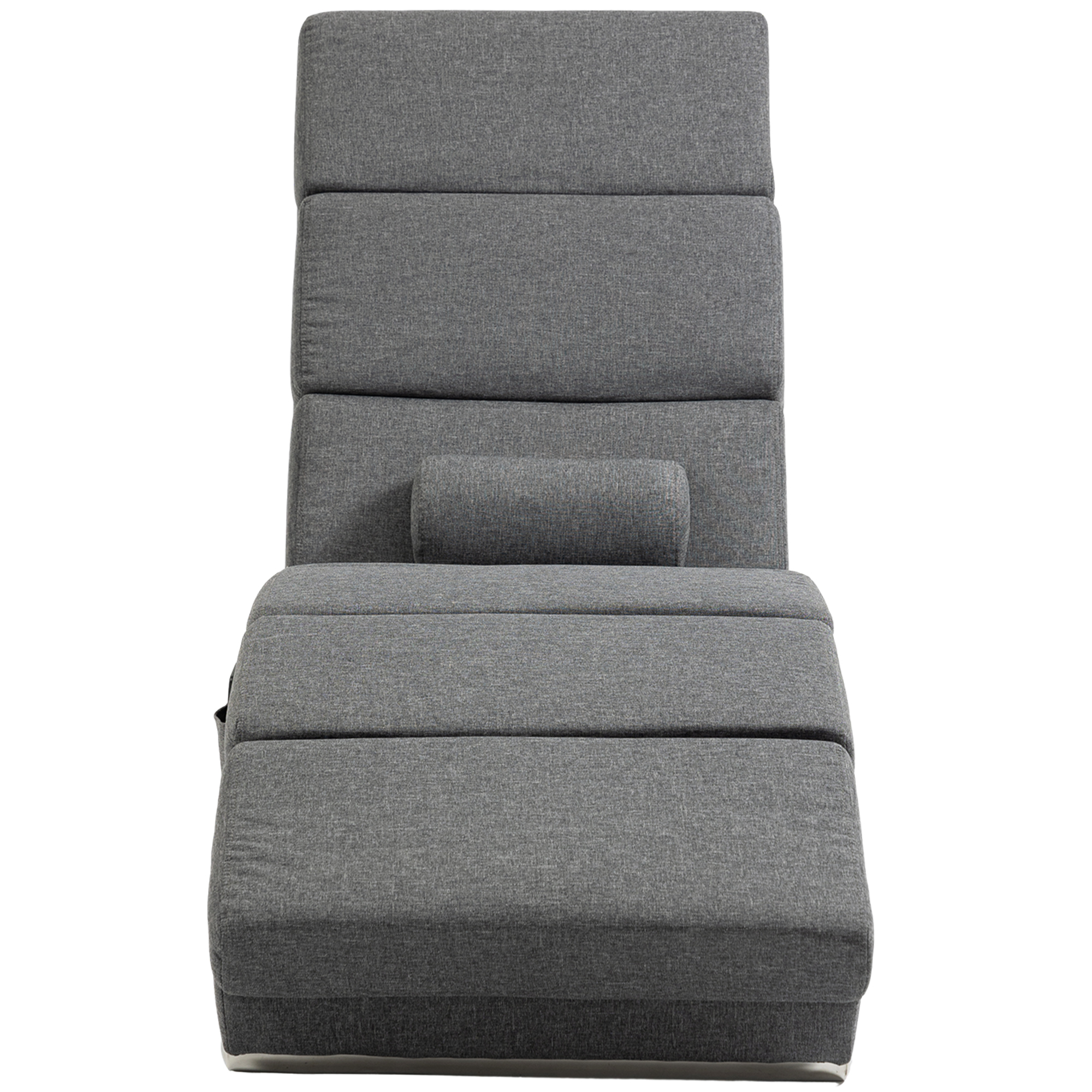 HOMCOM Massagestoel Relaxstoel Ligstoel 8 vibratiepunten, 5 modi, 8 vibratiepunten, 56 x 168 x 84 cm, Grijs