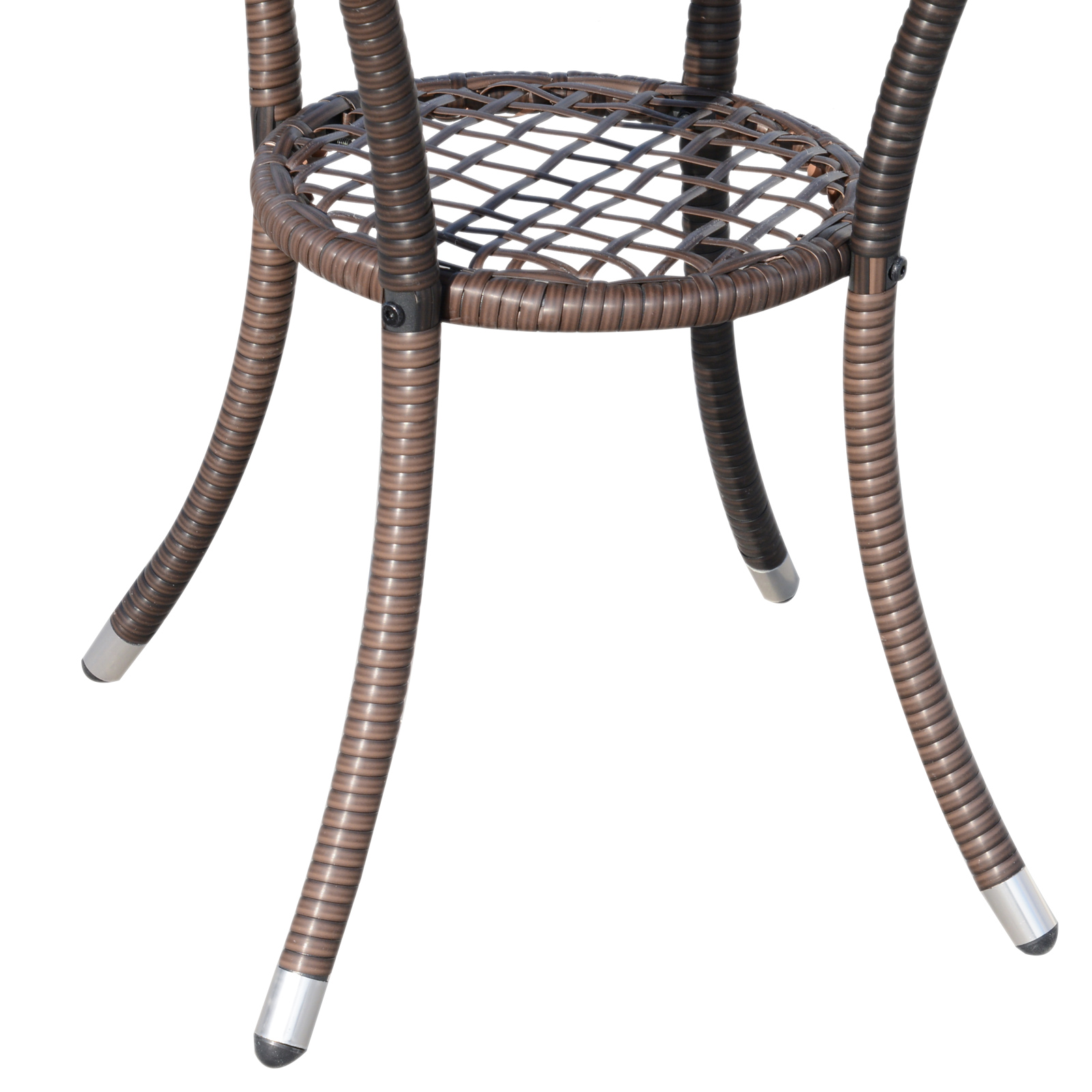Outsunny 3-delige zitgroep voor in de tuin, rotan tuinset, poly-rotan, bruin