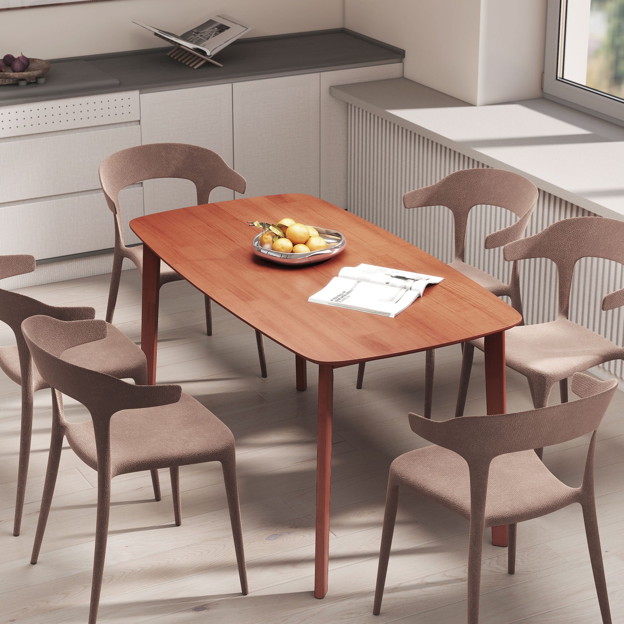 HOMCOM Eettafel, Landhuisstijl, Gelakte Oppervlakte, Hout, 150 x 80 cm, Bruin
