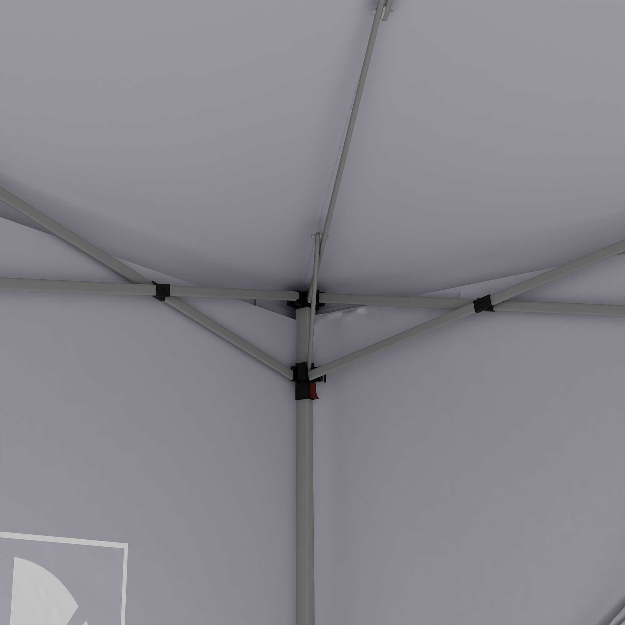 Outsunny Paviljoen, Partytent, 4 afneembare zijwanden, 2 ramen, metalen frame, 2,95 x 2,95 m, Wit