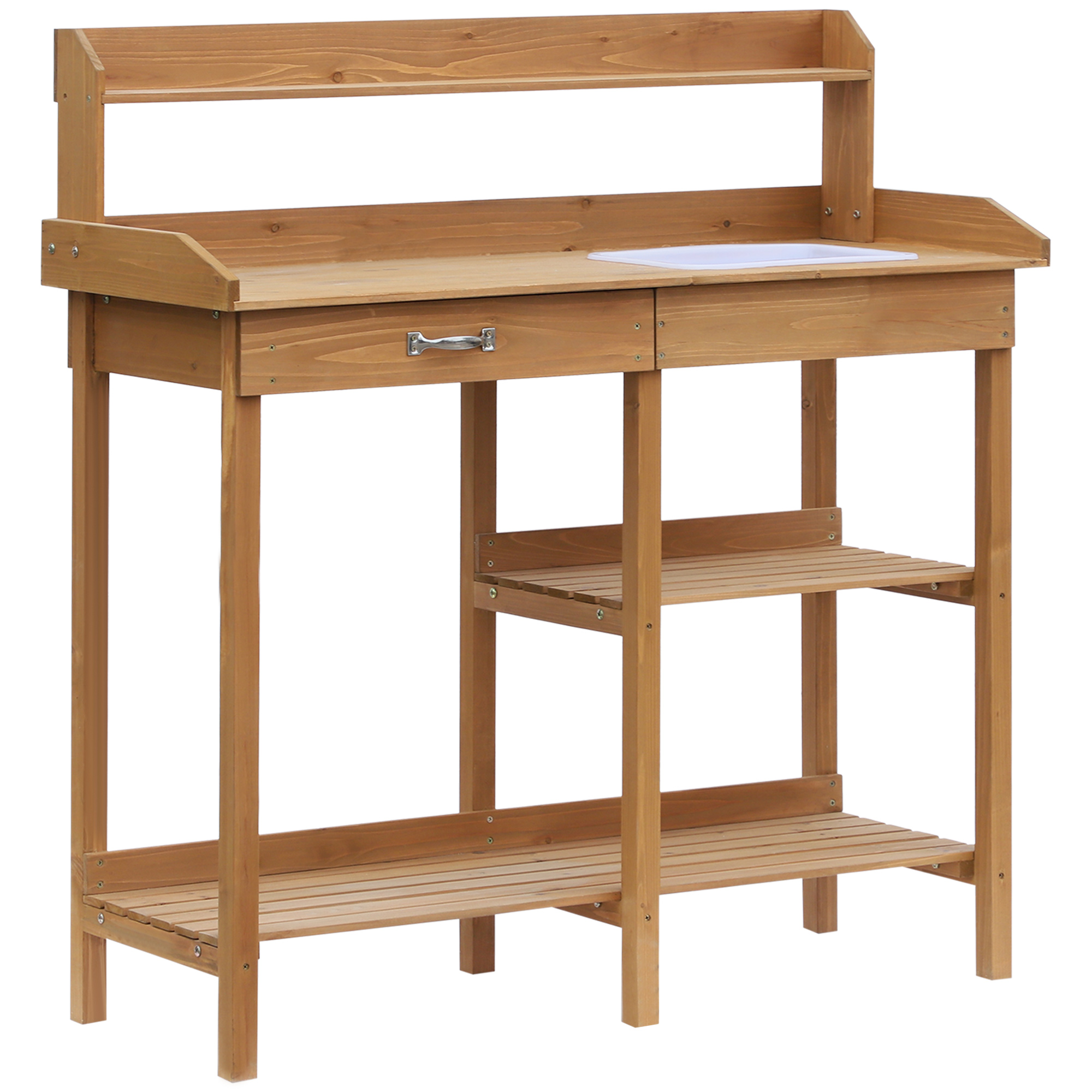 plantentafel met kuip tuiniertafel bloementafel, vurenhout els