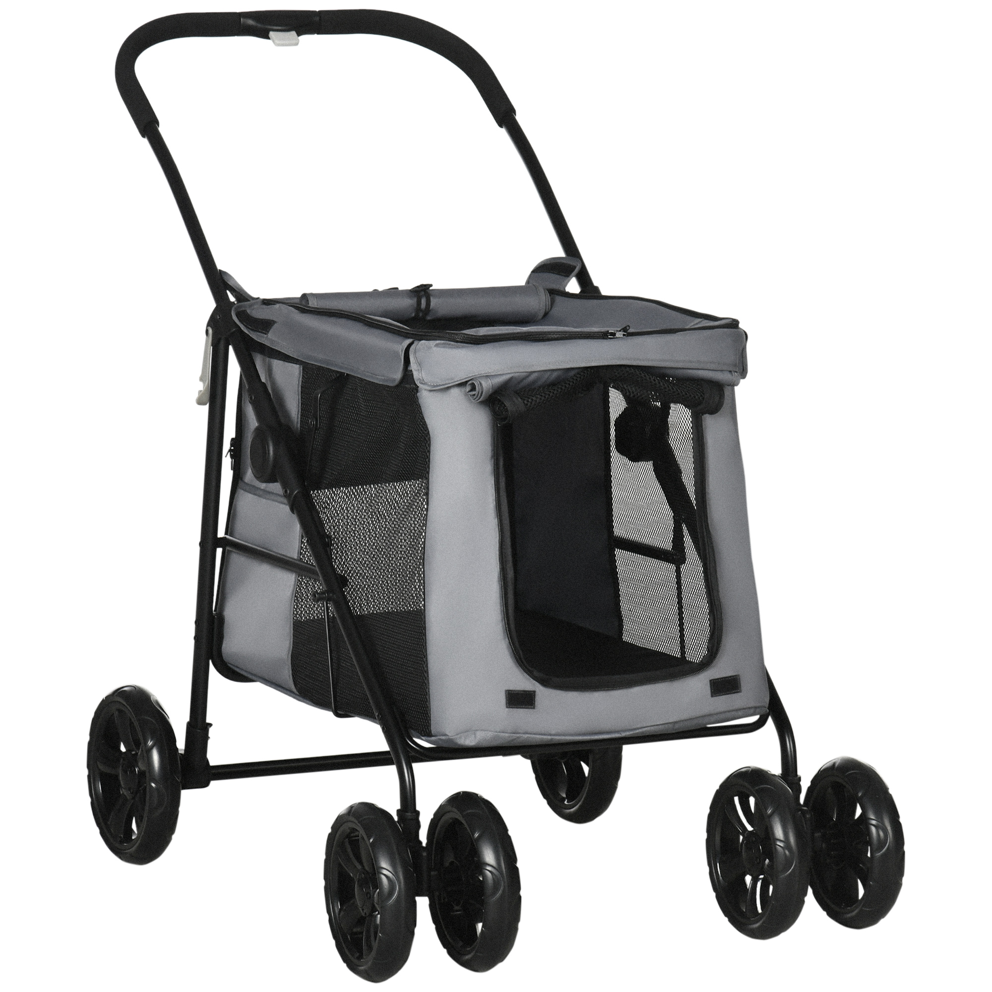 PawHut hondenbuggy, hondenwagen met kussen, opvouwbare hondenbuggy, kattenbuggy