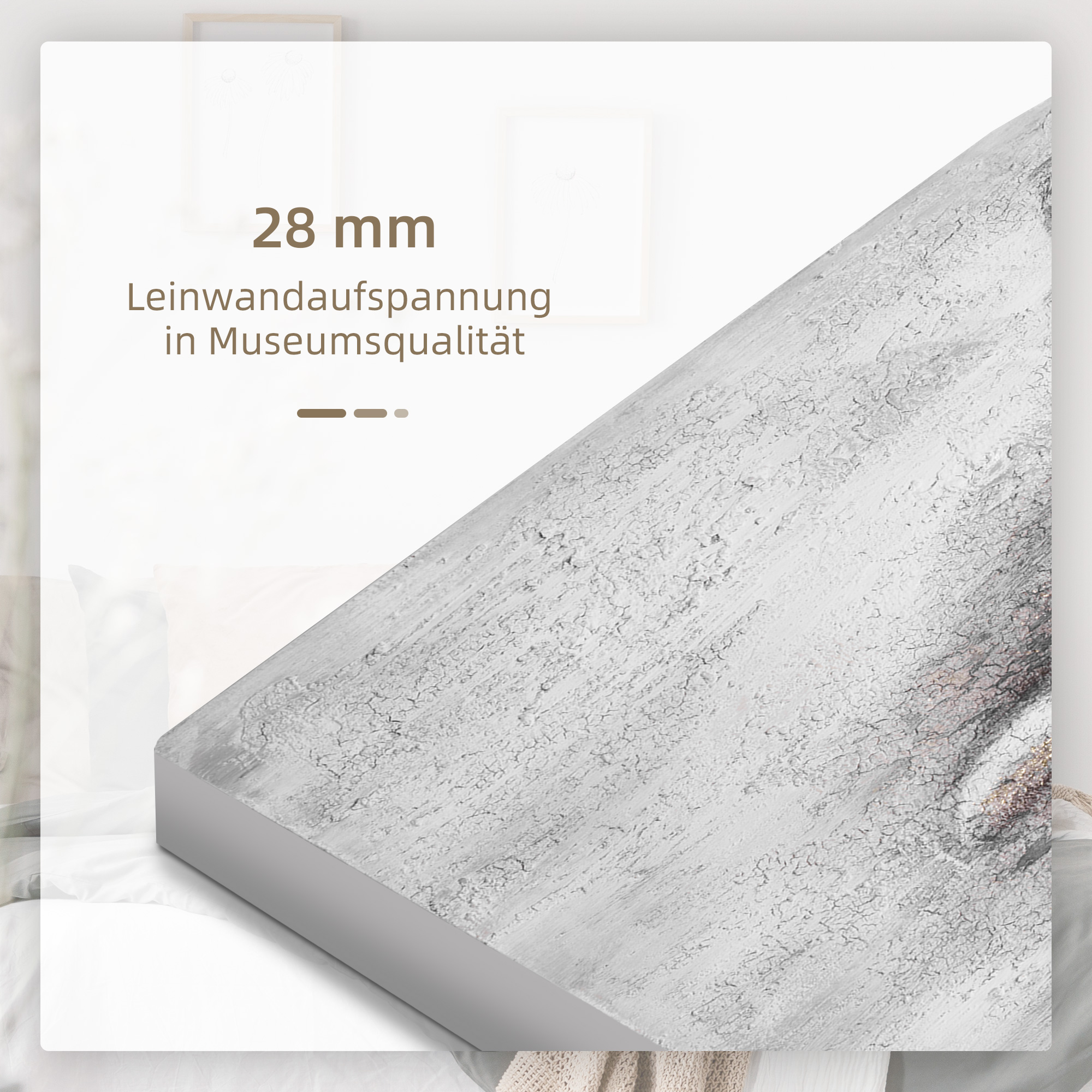 HOMCOM muurschilderingen, set van 2 stuks, wanddecoratie op canvas 'olifant' 120 x 120 x 2,8 cm