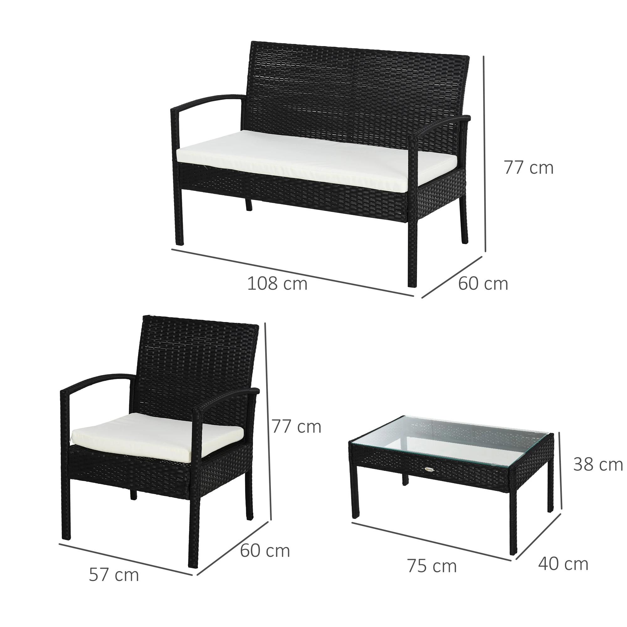 Polyrotan zitgroep 7-delig. Tuinset lounge tuin met zwarte kussens
