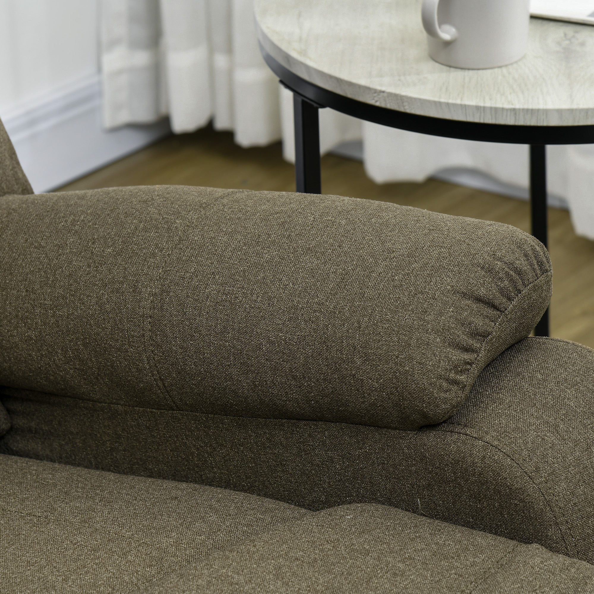 HOMCOM Relaxfauteuil met Ligfunctie en Voetsteun, Verstelbaar, Tot 150 kg, Stalen Frame, 90 x 96 x 98 cm, Bruin