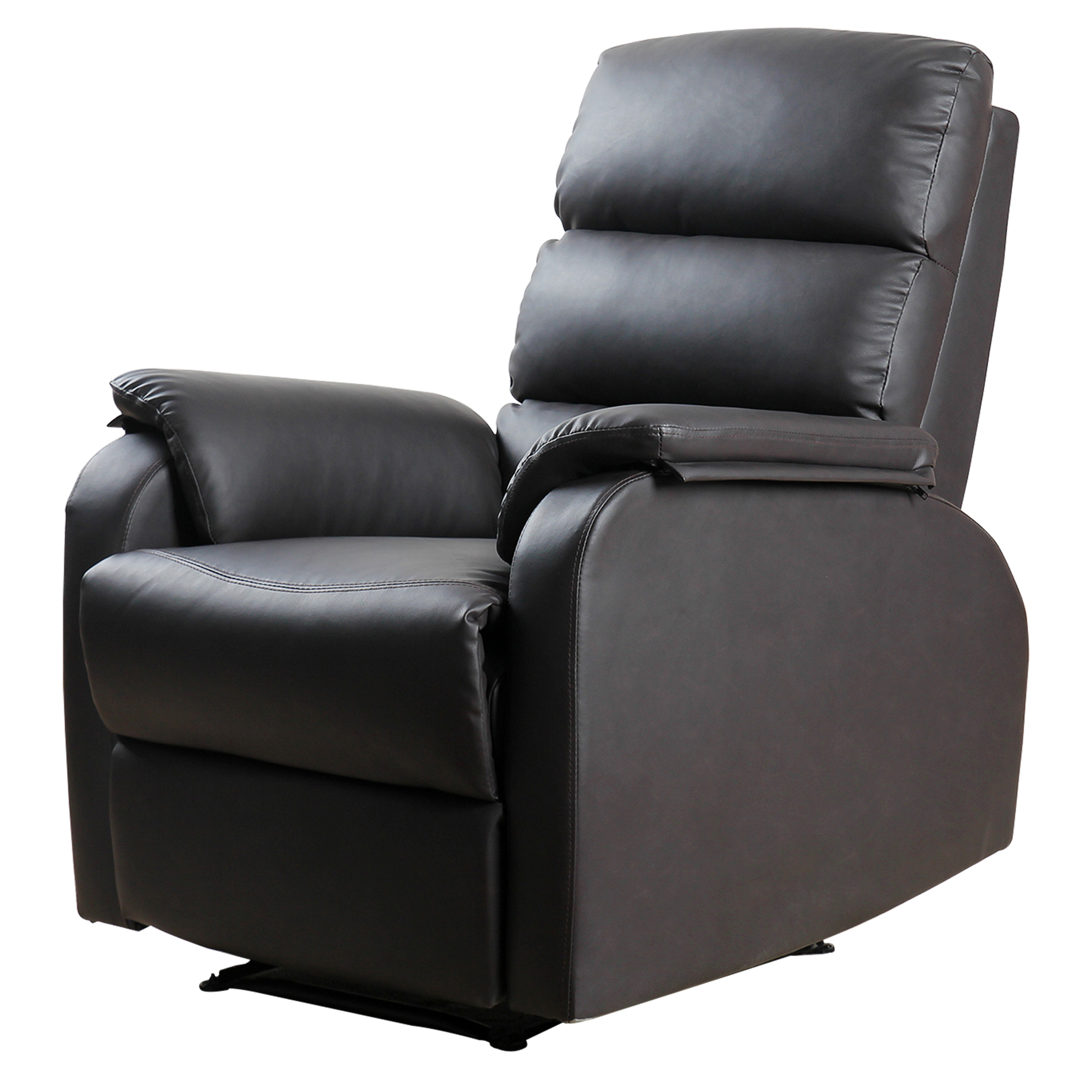 HOMCOM relaxstoel tv stoel bank stoel ligstoel verstelbaar ergonomisch kunstleer staal bruin + zwart 75 x 92 x 99 cm