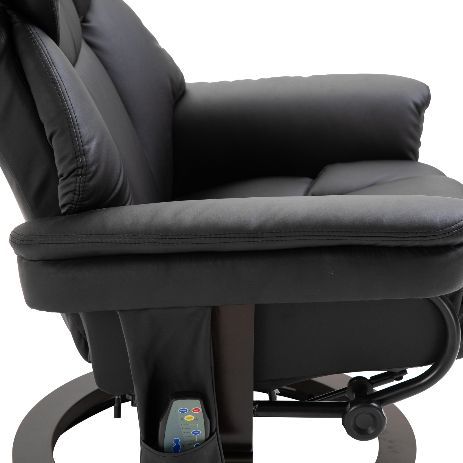 HOMCOM Relaxfauteuil met Massage en Voetenbank, Kunstleer, 79 x 82 x 101 cm, Ligfunctie