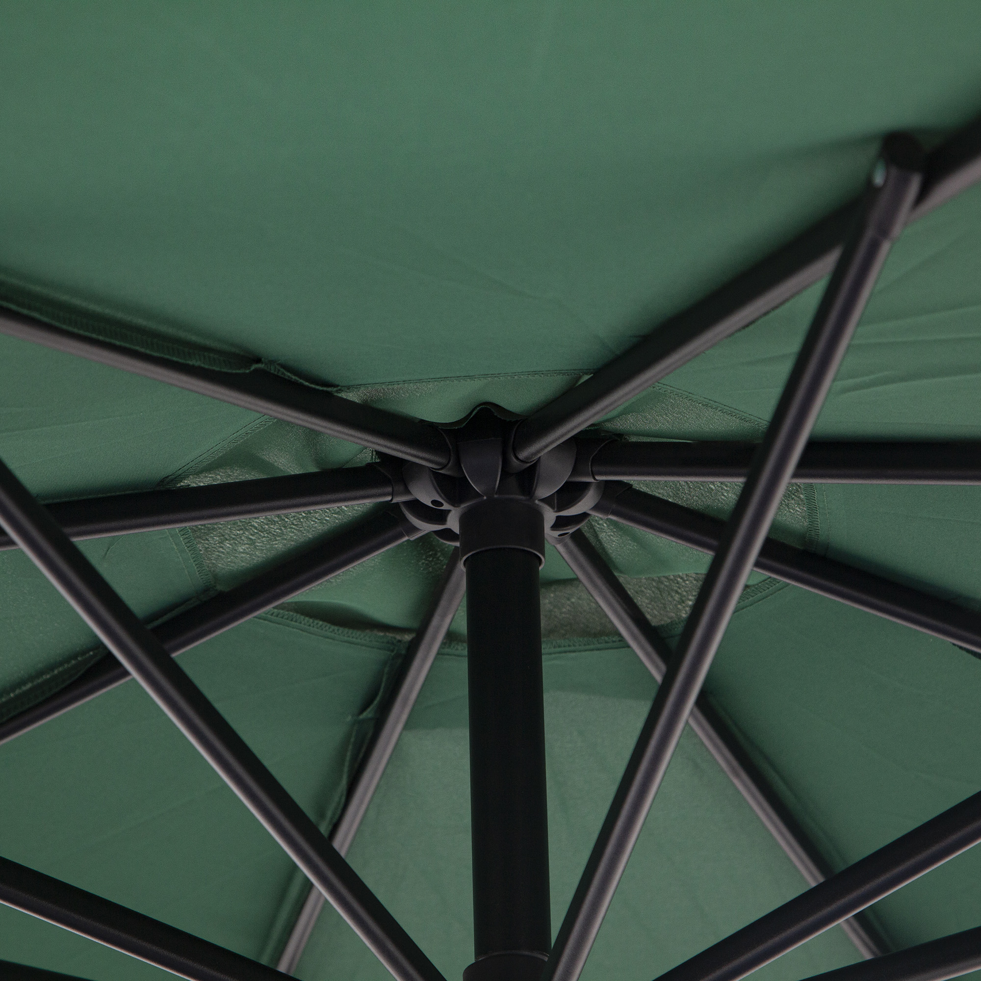 Outsunny Parasol met Handzwengel Weerbestendig 3 m x 3 m x 2,5 m XXL Groen
